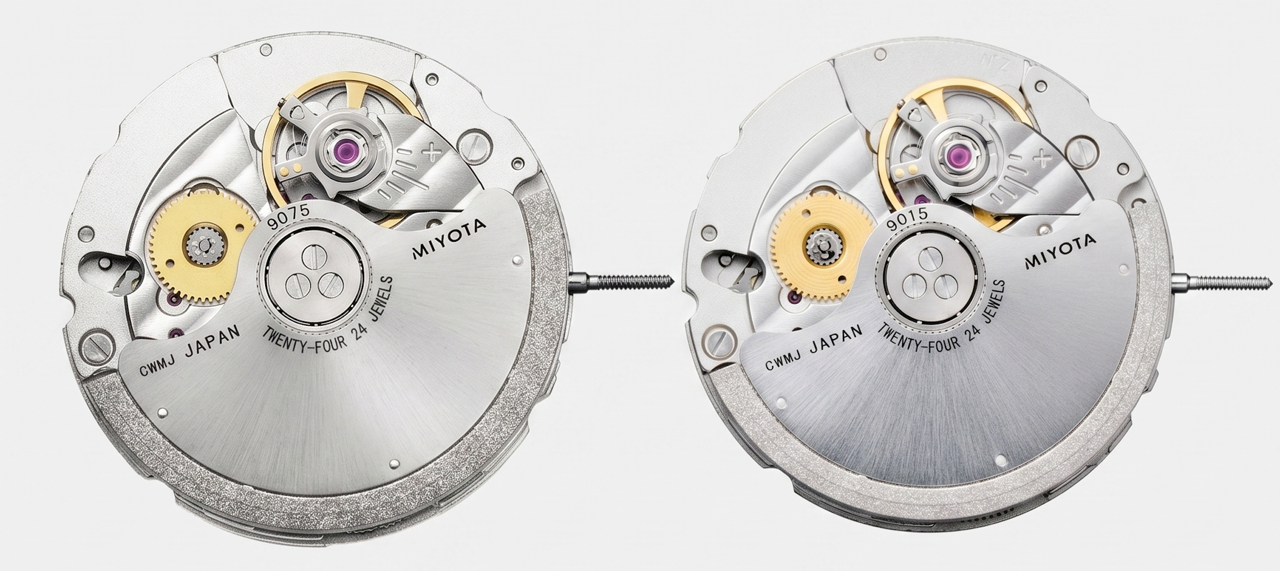 Mouvements automatiques Miyota 9015 et 9075 fabriqués au Japon pour montres mécaniques