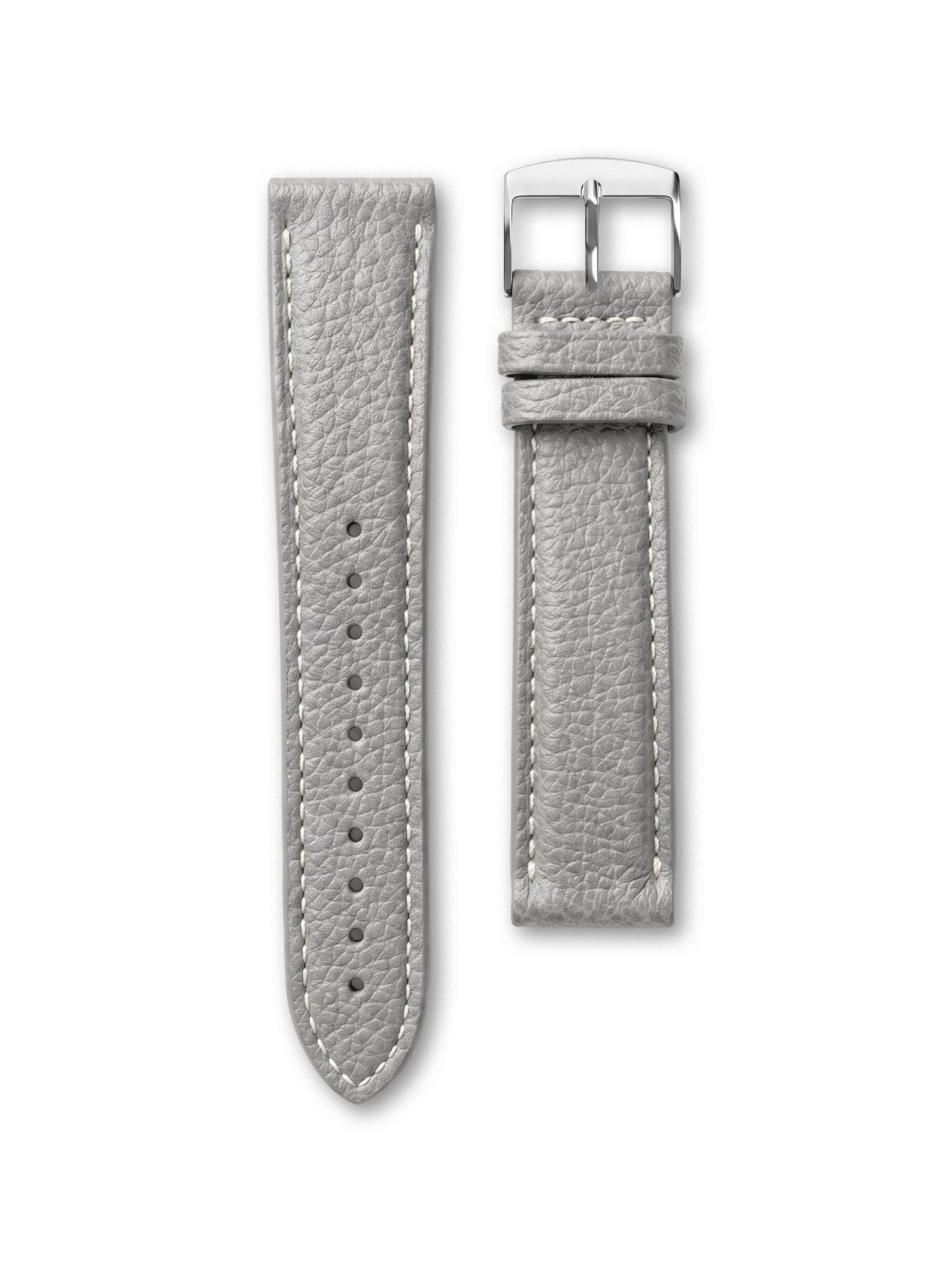 LEATHER BAND - PEARL GRAY STITCHED