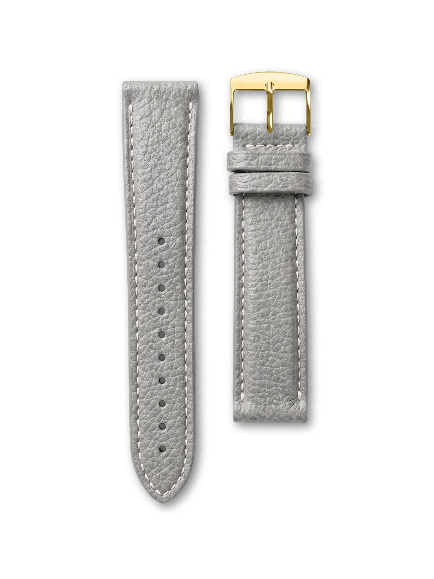 LEATHER BAND - PEARL GRAY STITCHED