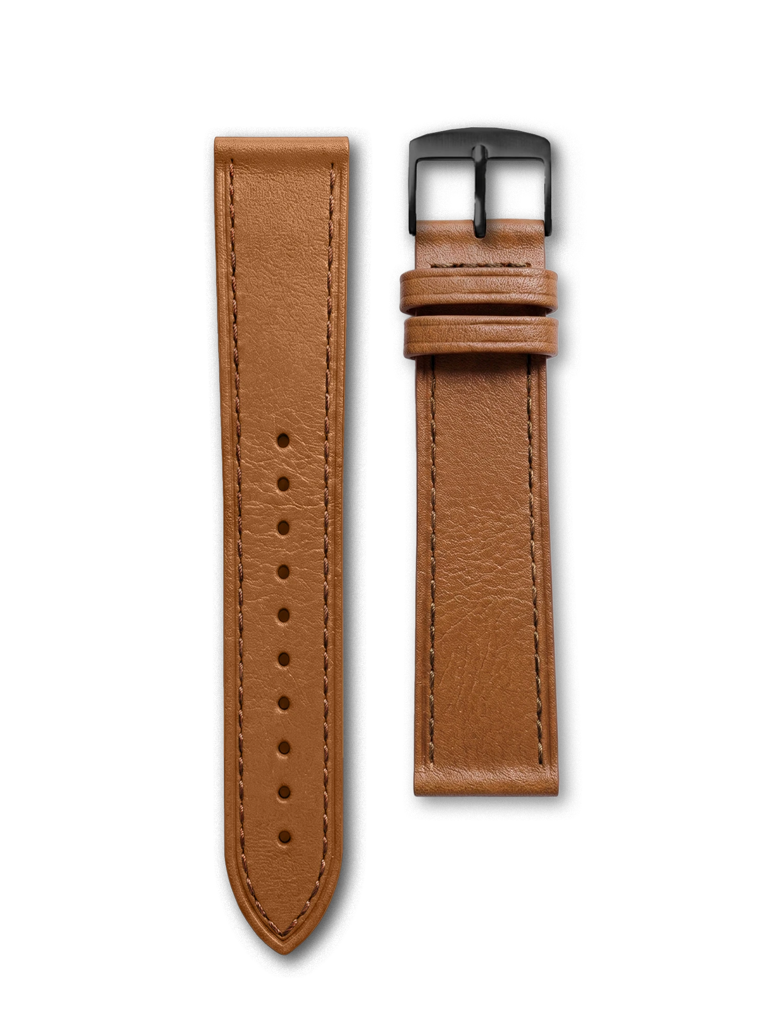 BRACELET CUIR XL - MARRON HAVANE SURPIQUÉ