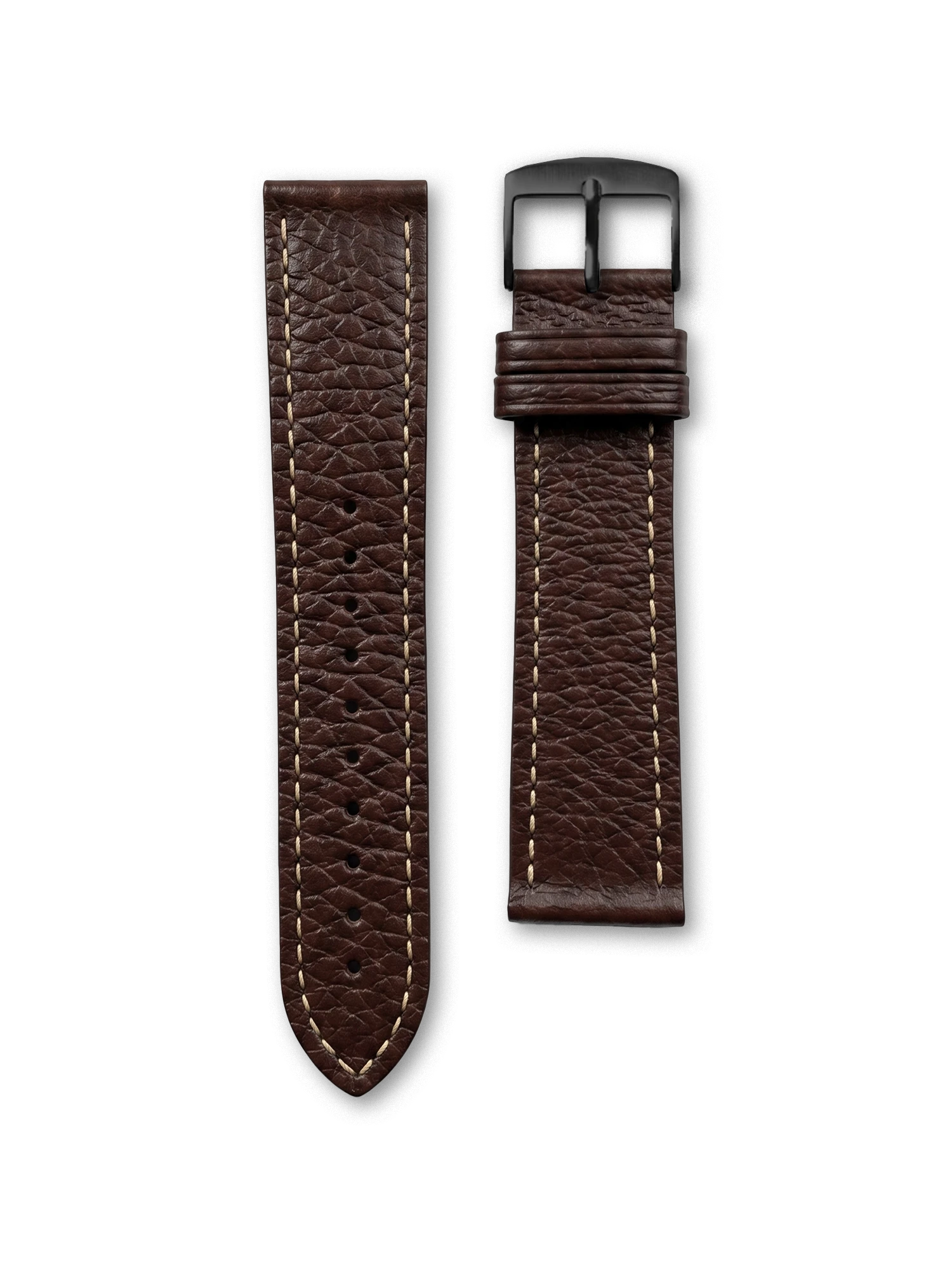 BRACELET CUIR - MARRON CHOCOLAT GRAINÉ