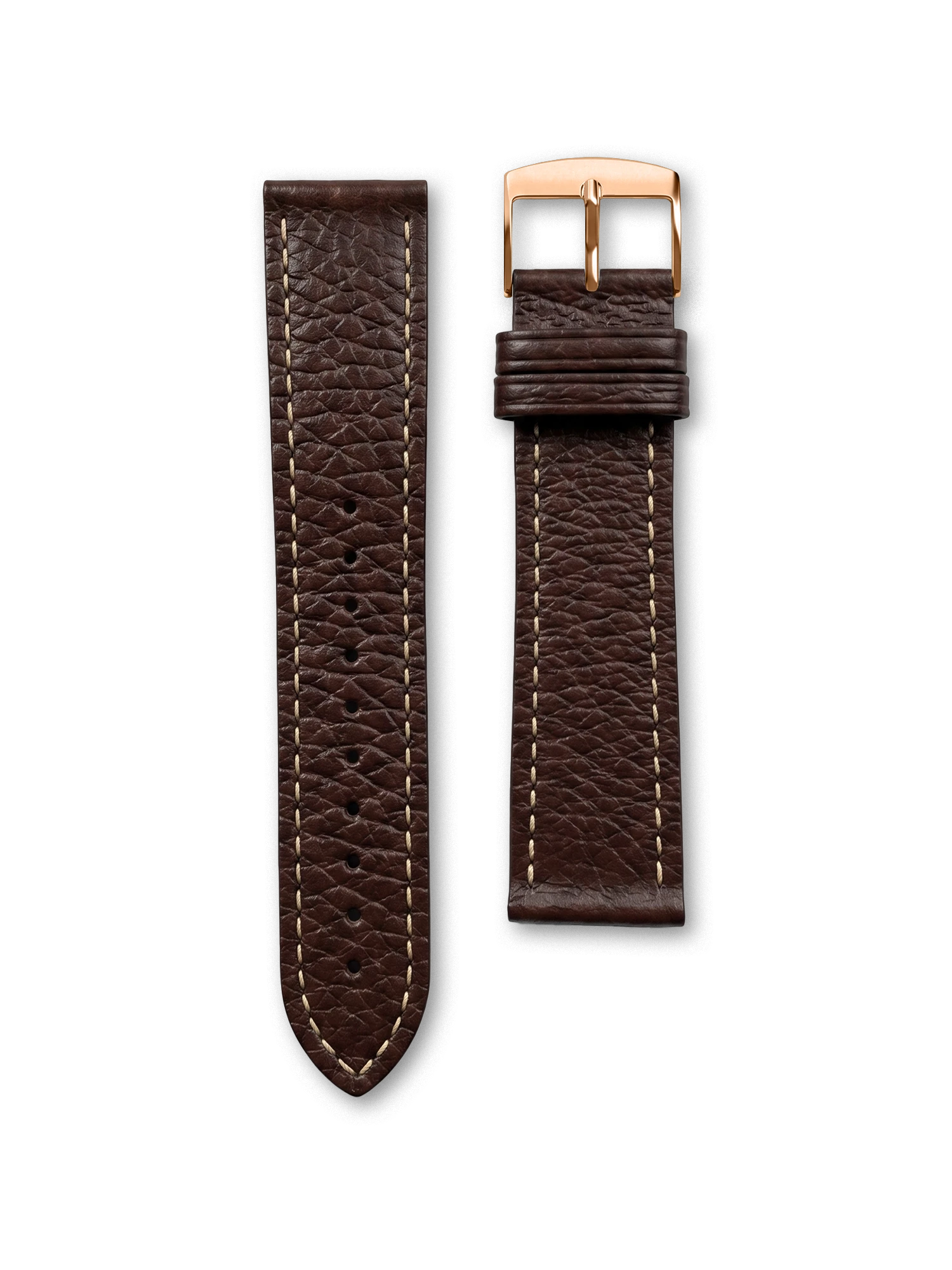 BRACELET CUIR - MARRON CHOCOLAT GRAINÉ