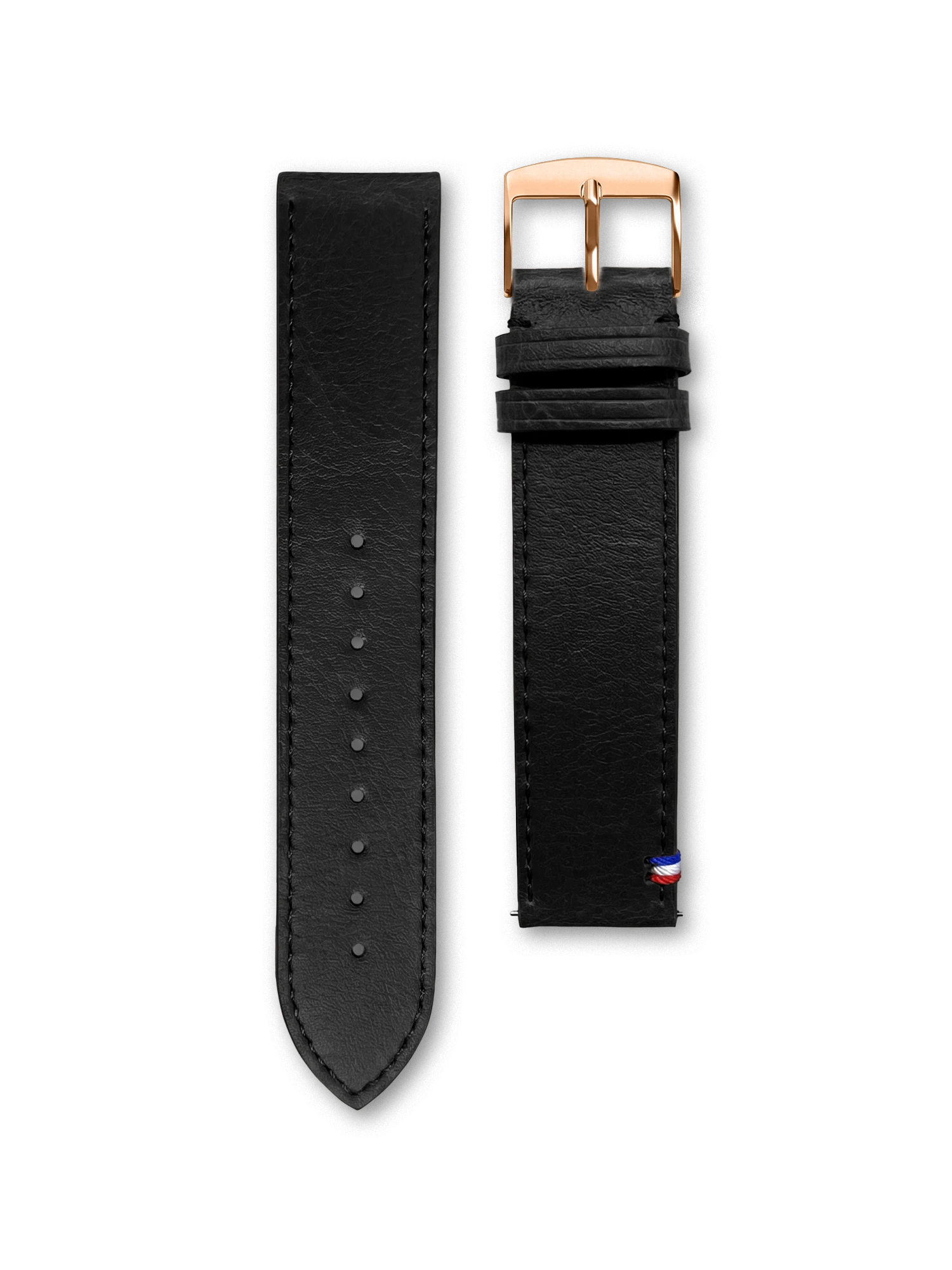 BRACELET CUIR VEGAN - NOIR SURPIQUÉ MADE IN FRANCE