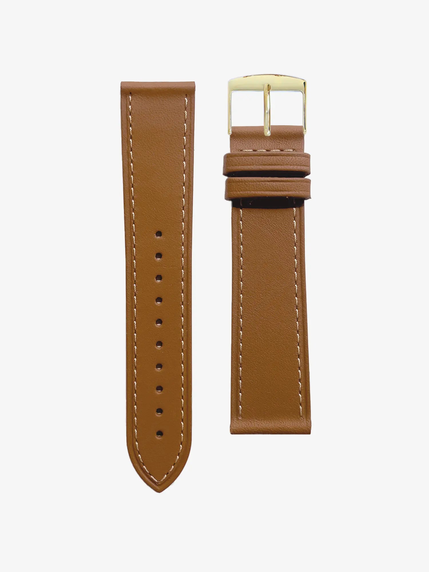 BRACELET CUIR - MARRON HAVANE SURPIQUÉ