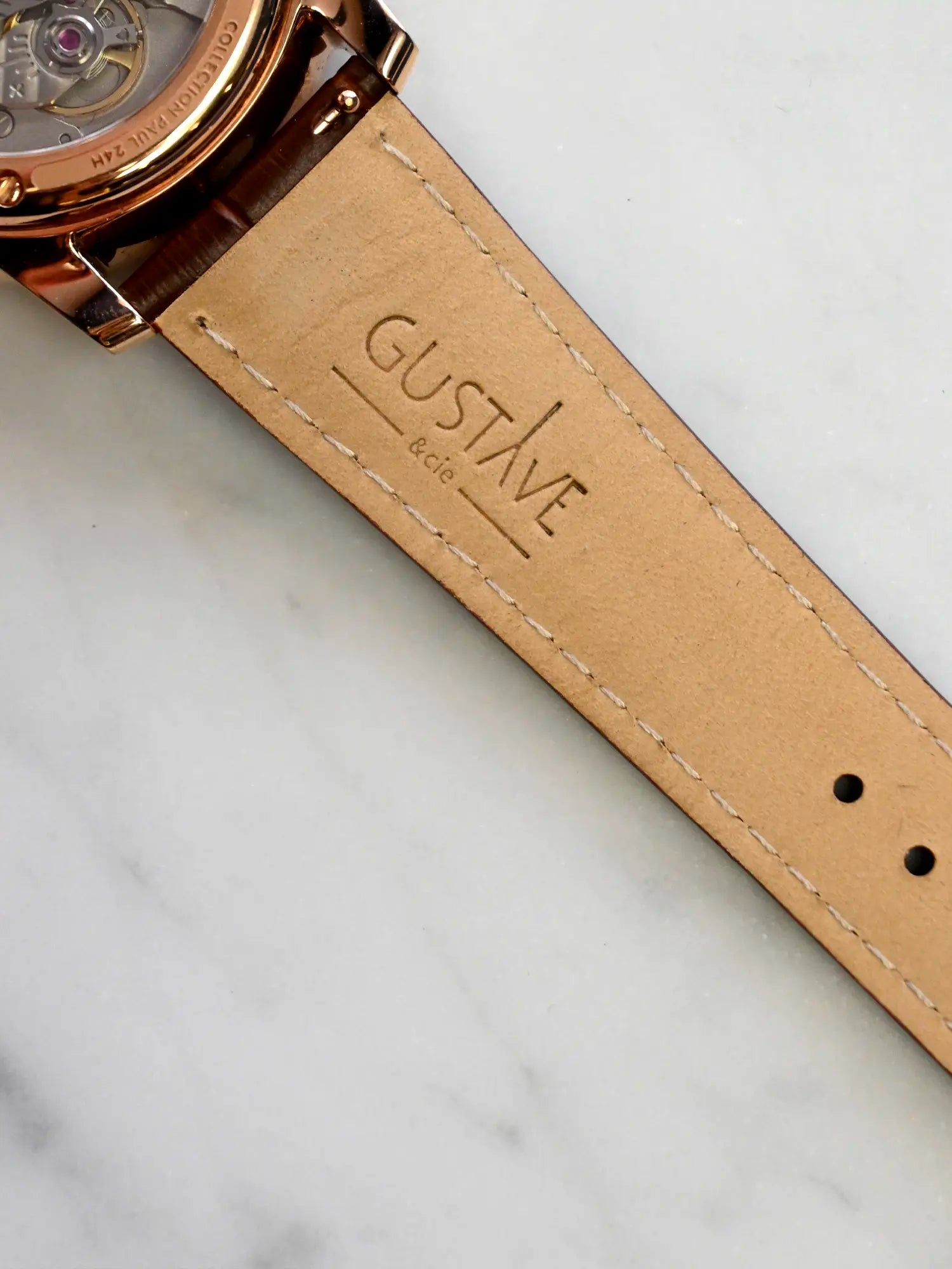 LEATHER BAND - CROCODILE BROWN