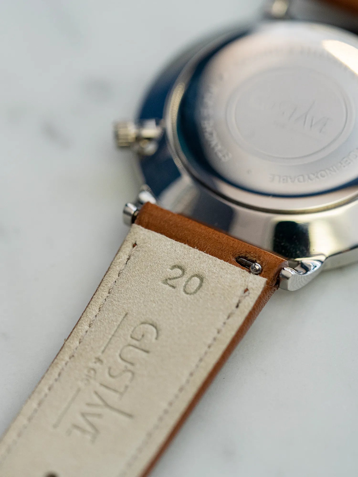 BRACELET CUIR - MARRON HAVANE SURPIQUÉ