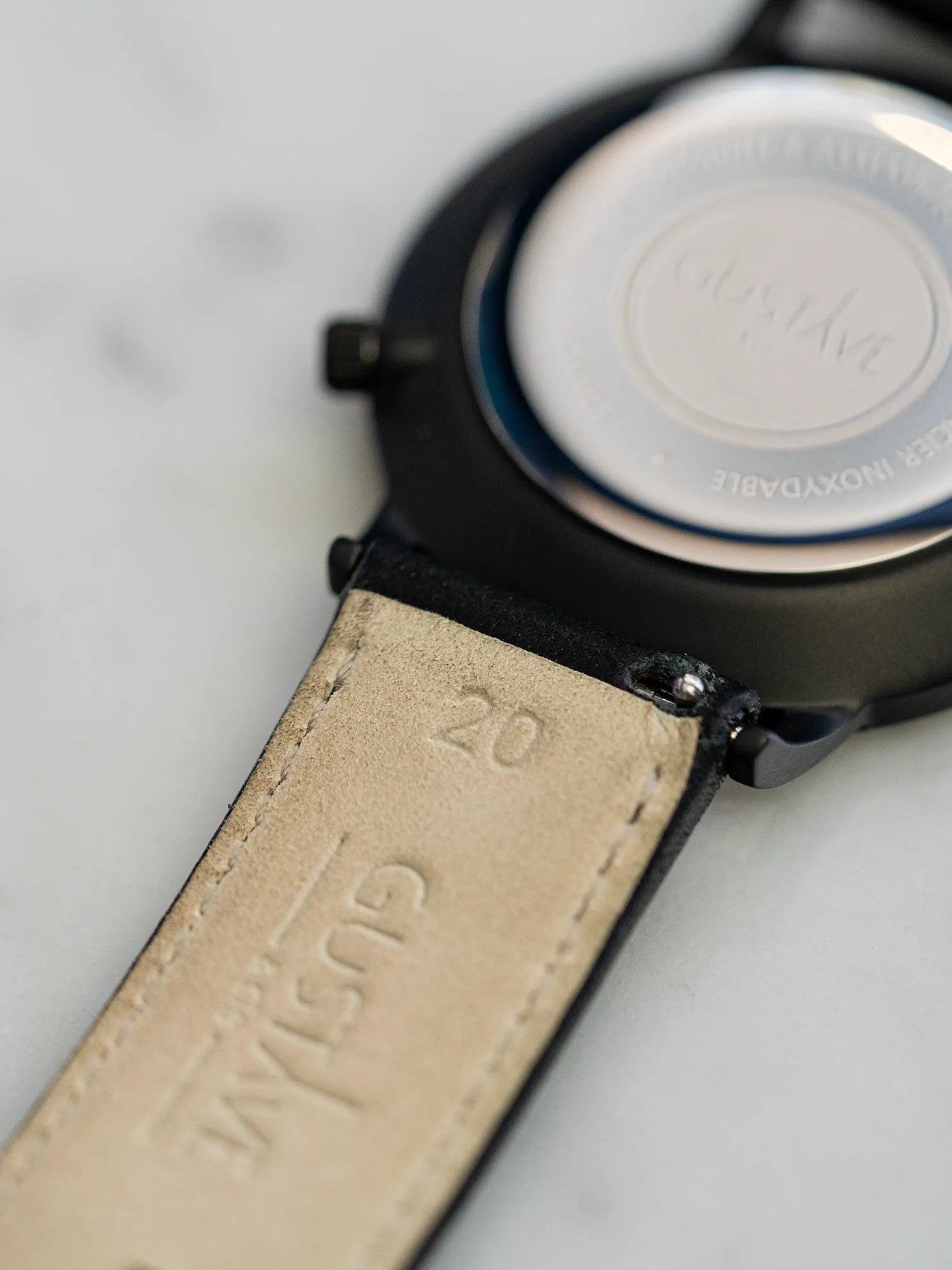 XL STITCHED LEATHER BAND - BLACK LICORICE