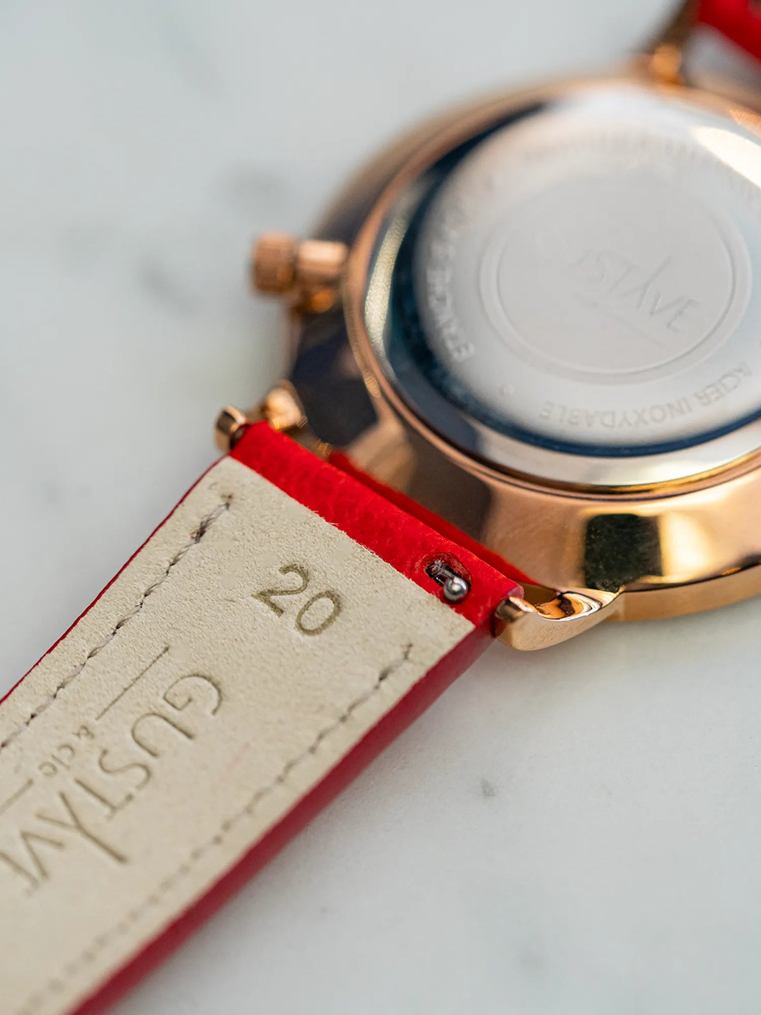 LEATHER BAND - GRAINED CORAL