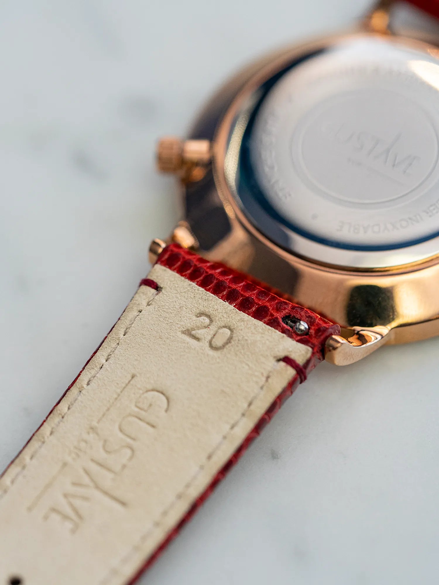 LEATHER BAND - LIZARD RED