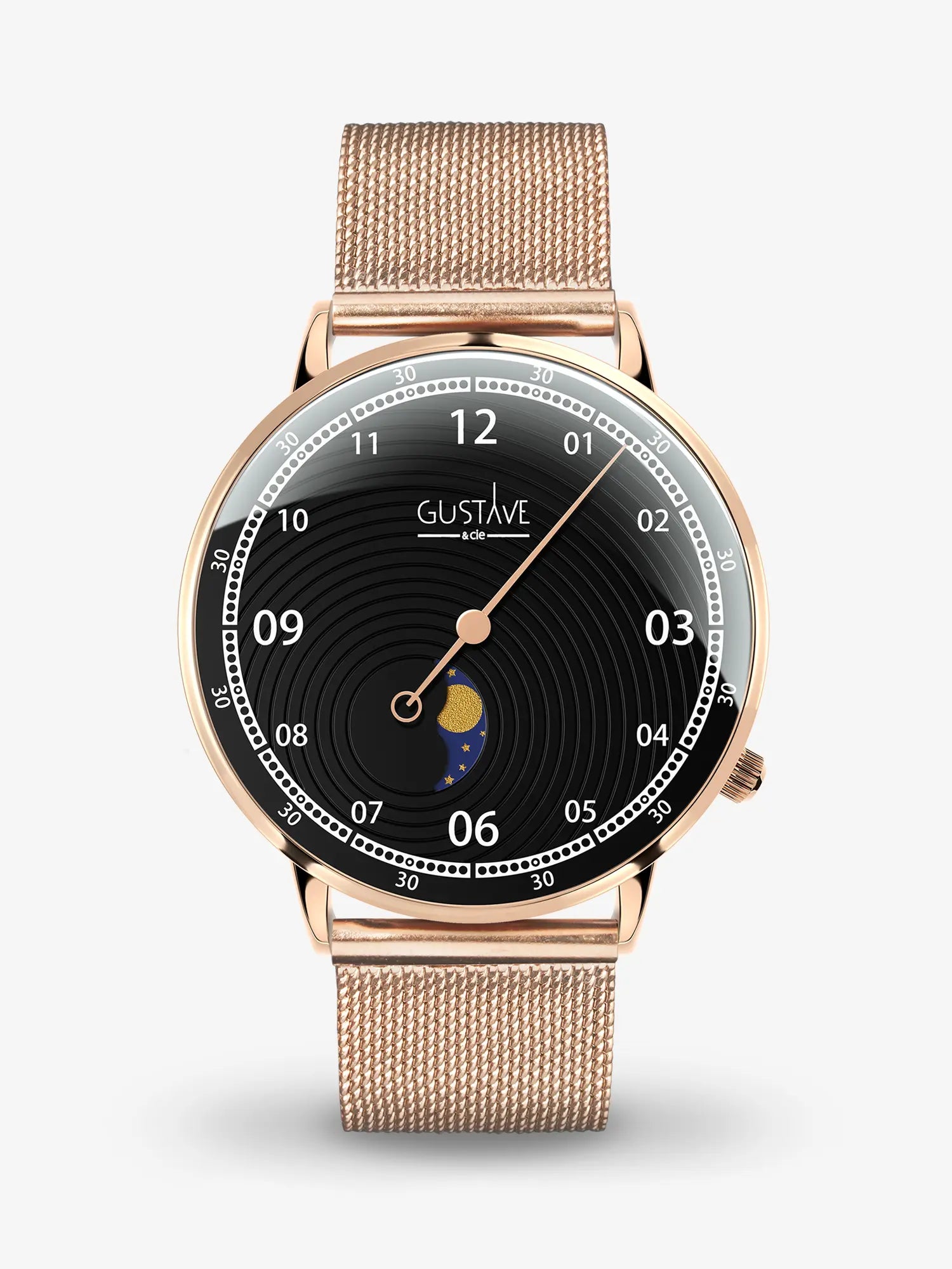 GEORGES 12H - ROSE GOLD AND BLACK - 40MM