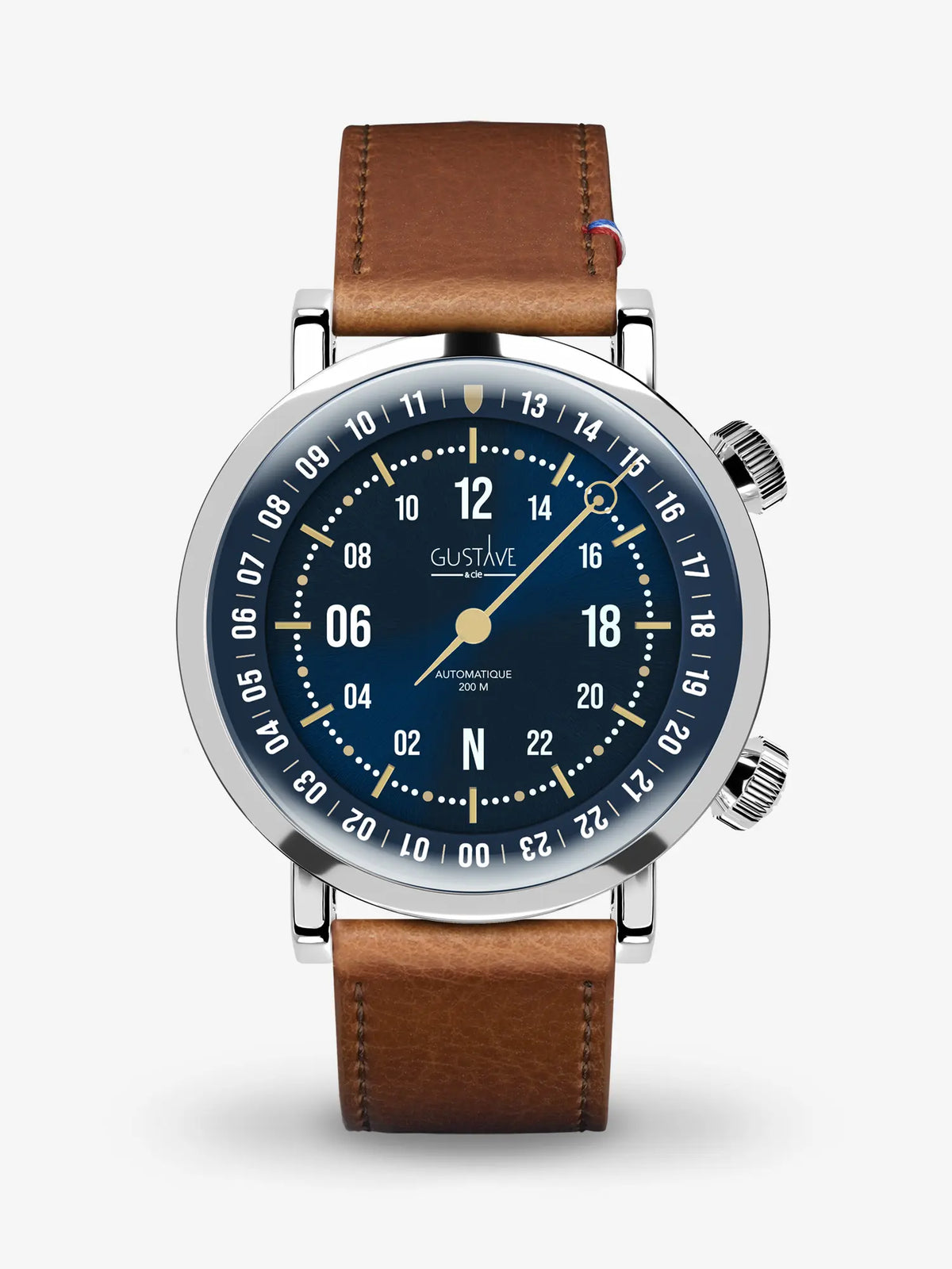 JULES 24H WATCH - SILVER AND BLUE/GOLD - GUSTAVE & CIE