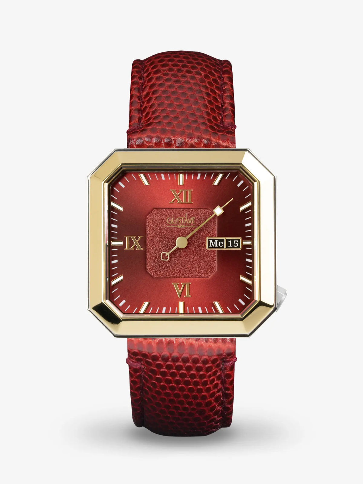Montre Greg'Or Vintage Avec Fonction Date, Bracelet Cuir, Dorée - Occasion En Bon état Général