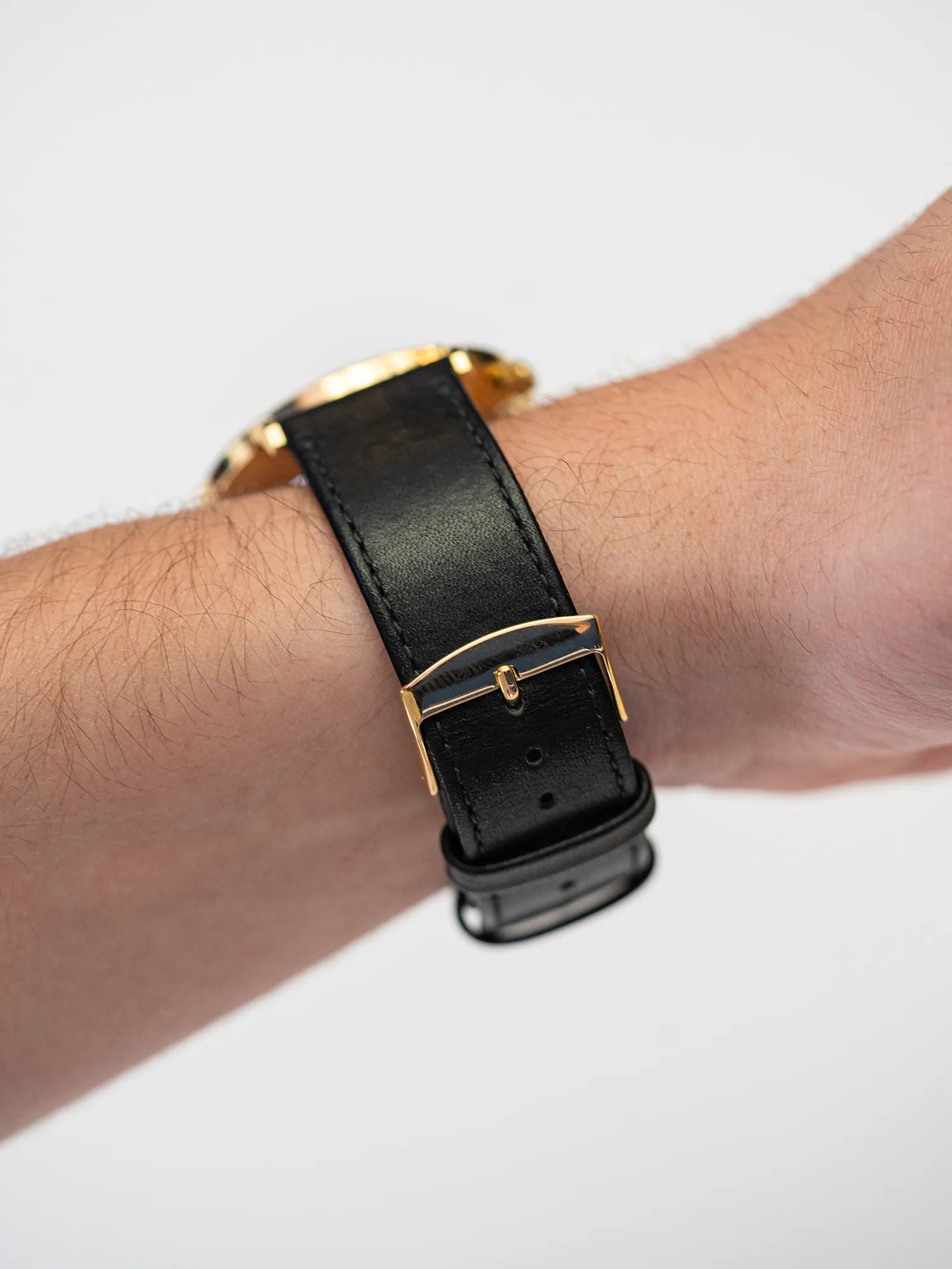 XL STITCHED LEATHER BAND - BLACK LICORICE