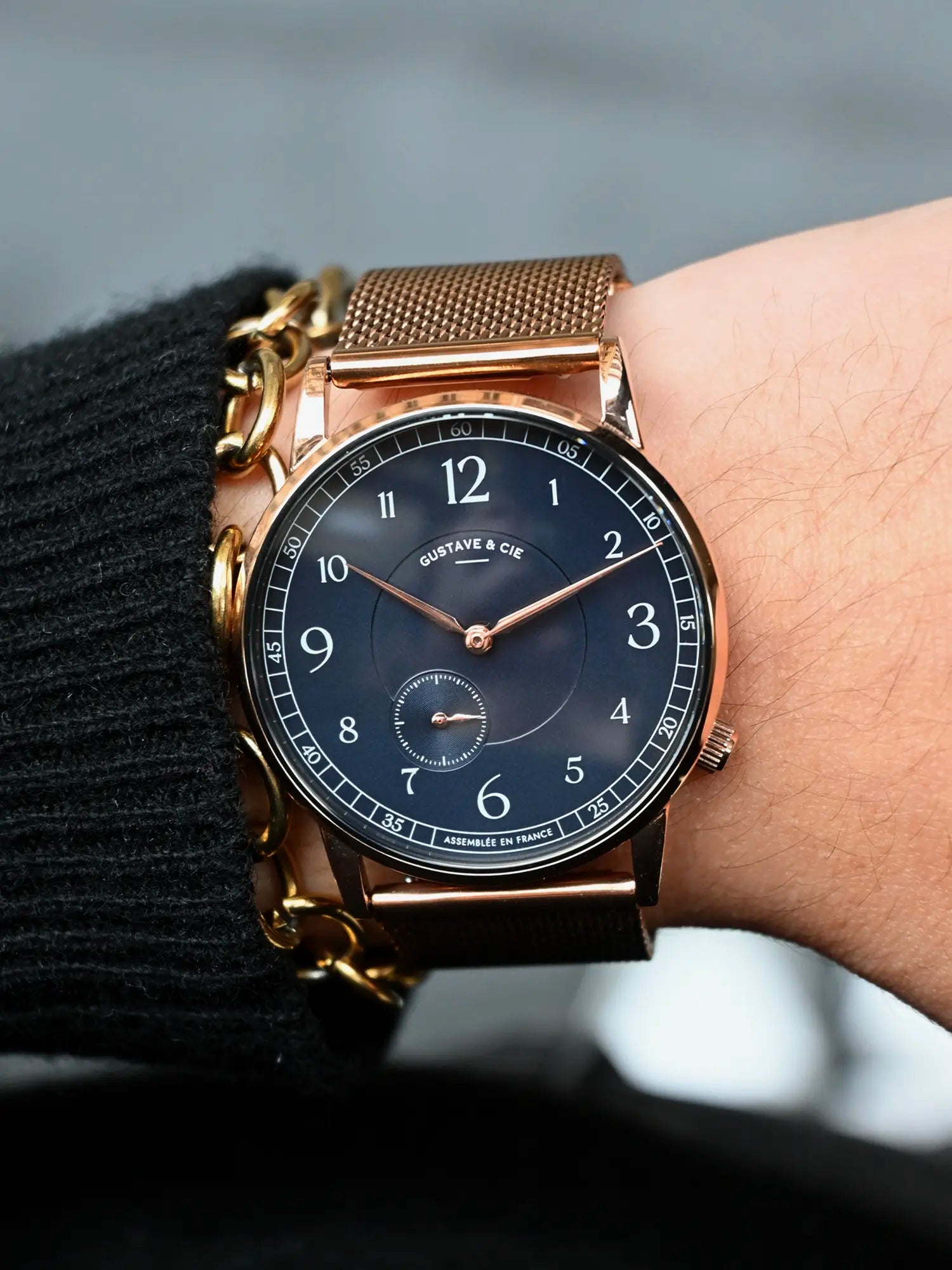 HECTOR 12H - ROSE GOLD AND BLUE