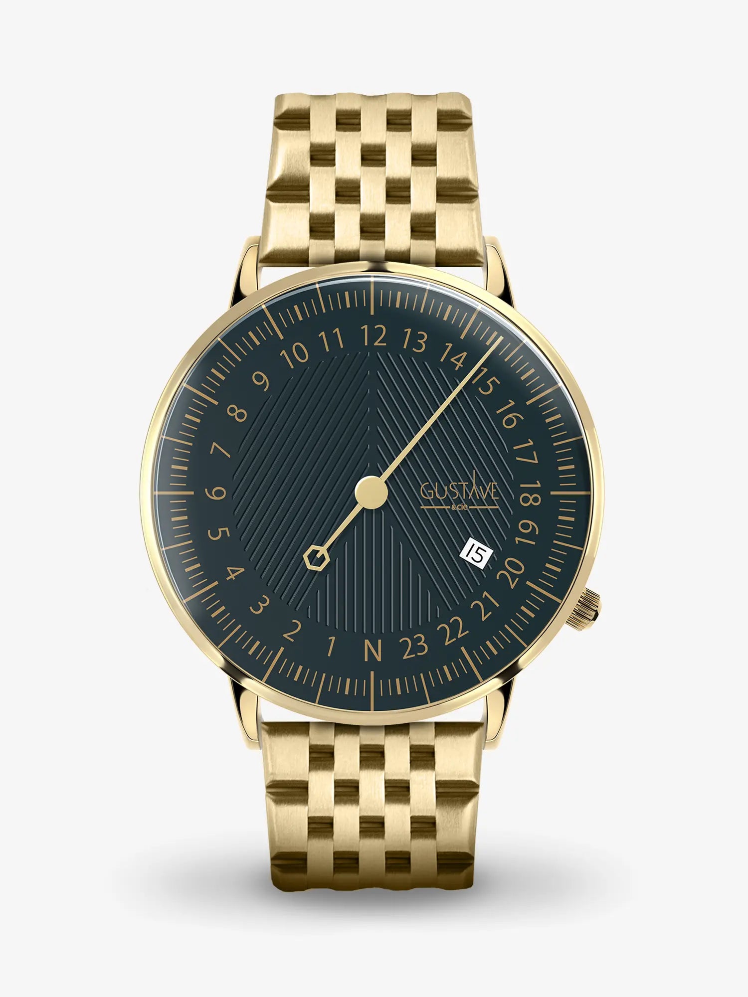 Montre carré rose doré simili beige
