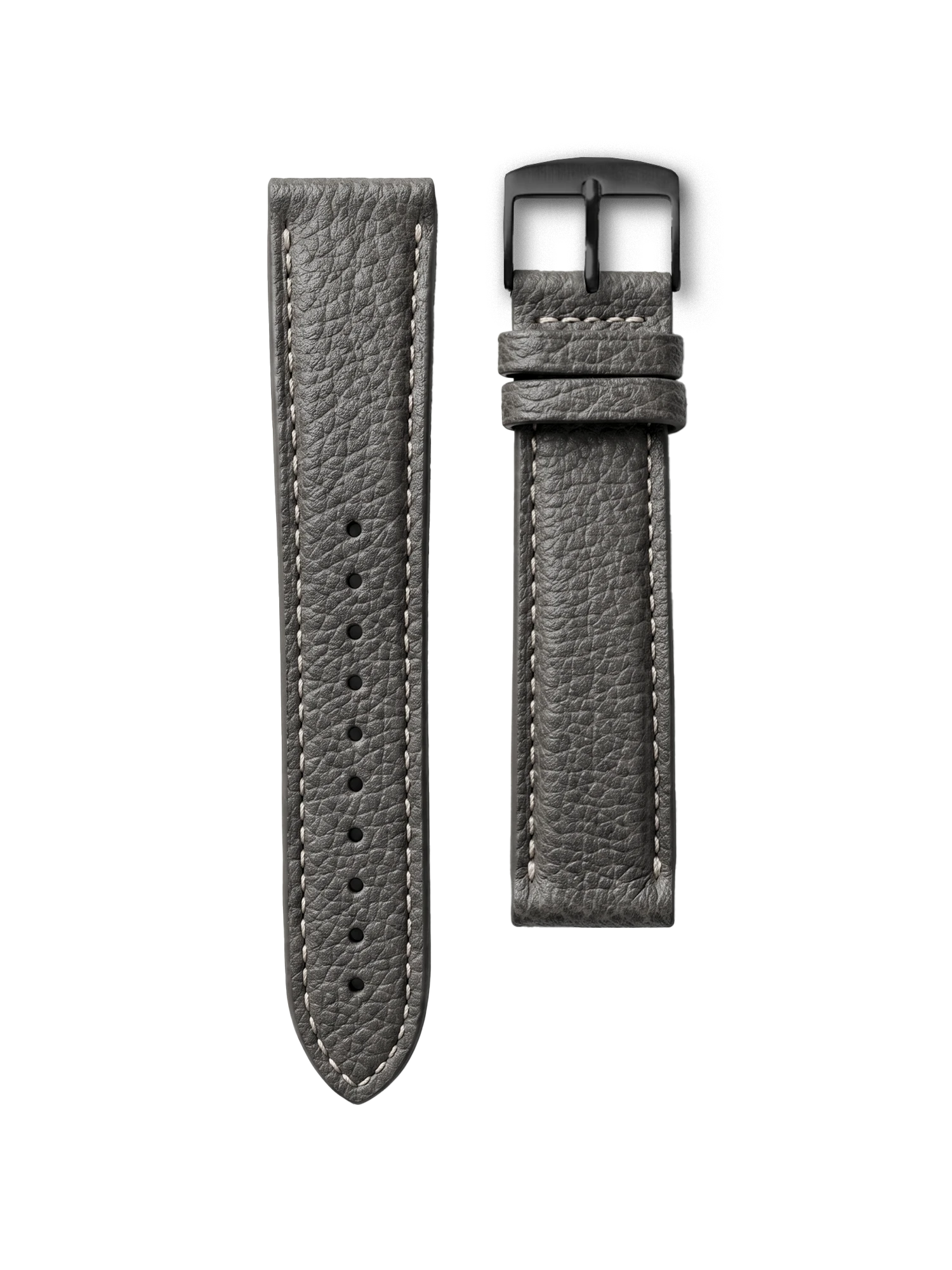 BRACELET CUIR - GRIS ARDOISE SURPIQUÉ