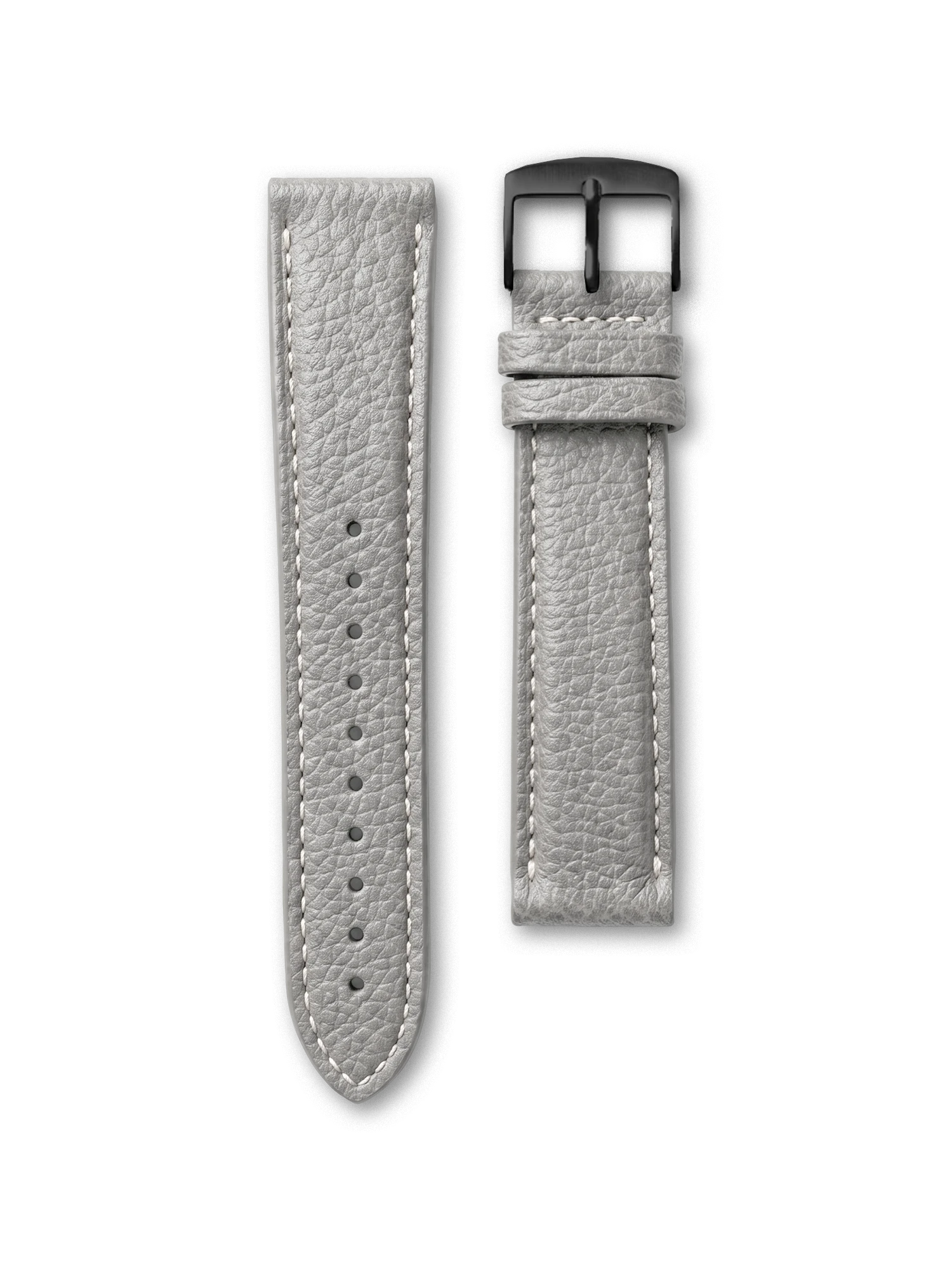 BRACELET CUIR - GRIS PERLE SURPIQUÉ