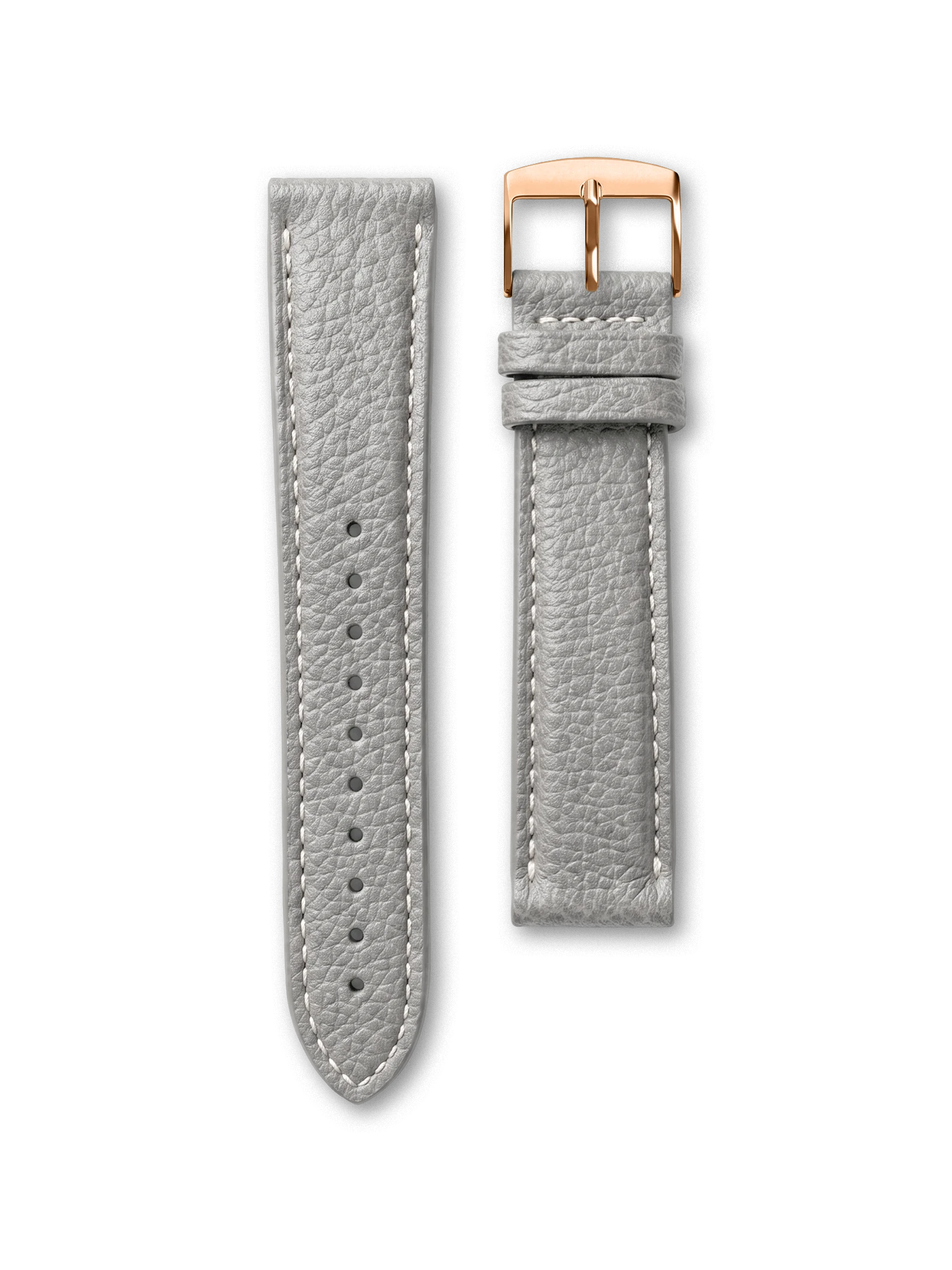 BRACELET CUIR - GRIS PERLE SURPIQUÉ