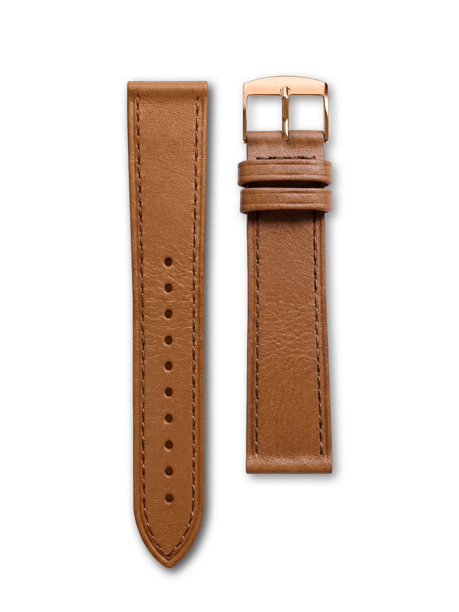 BRACELET CUIR XL - MARRON HAVANE SURPIQUÉ