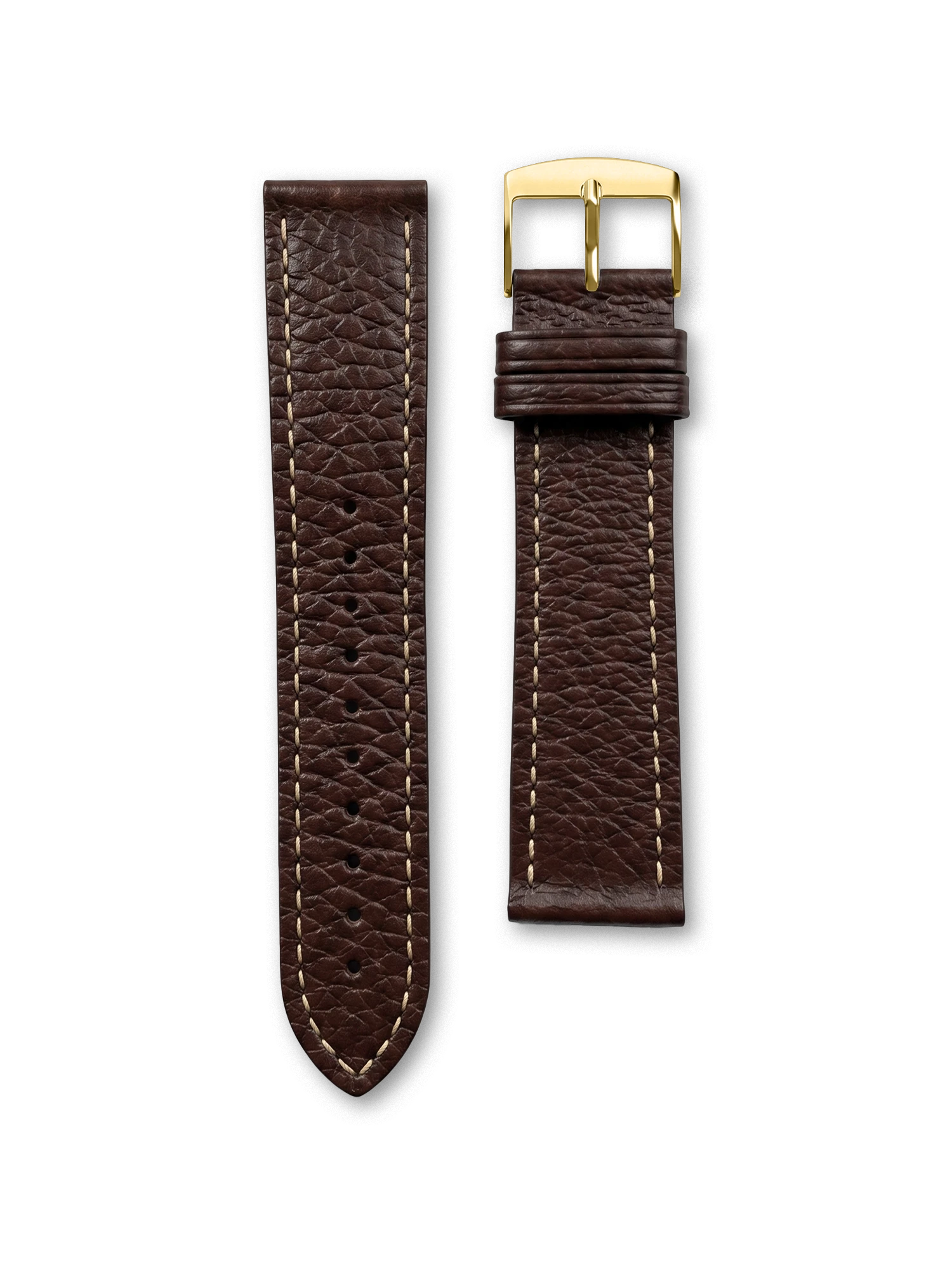 BRACELET CUIR - MARRON CHOCOLAT GRAINÉ