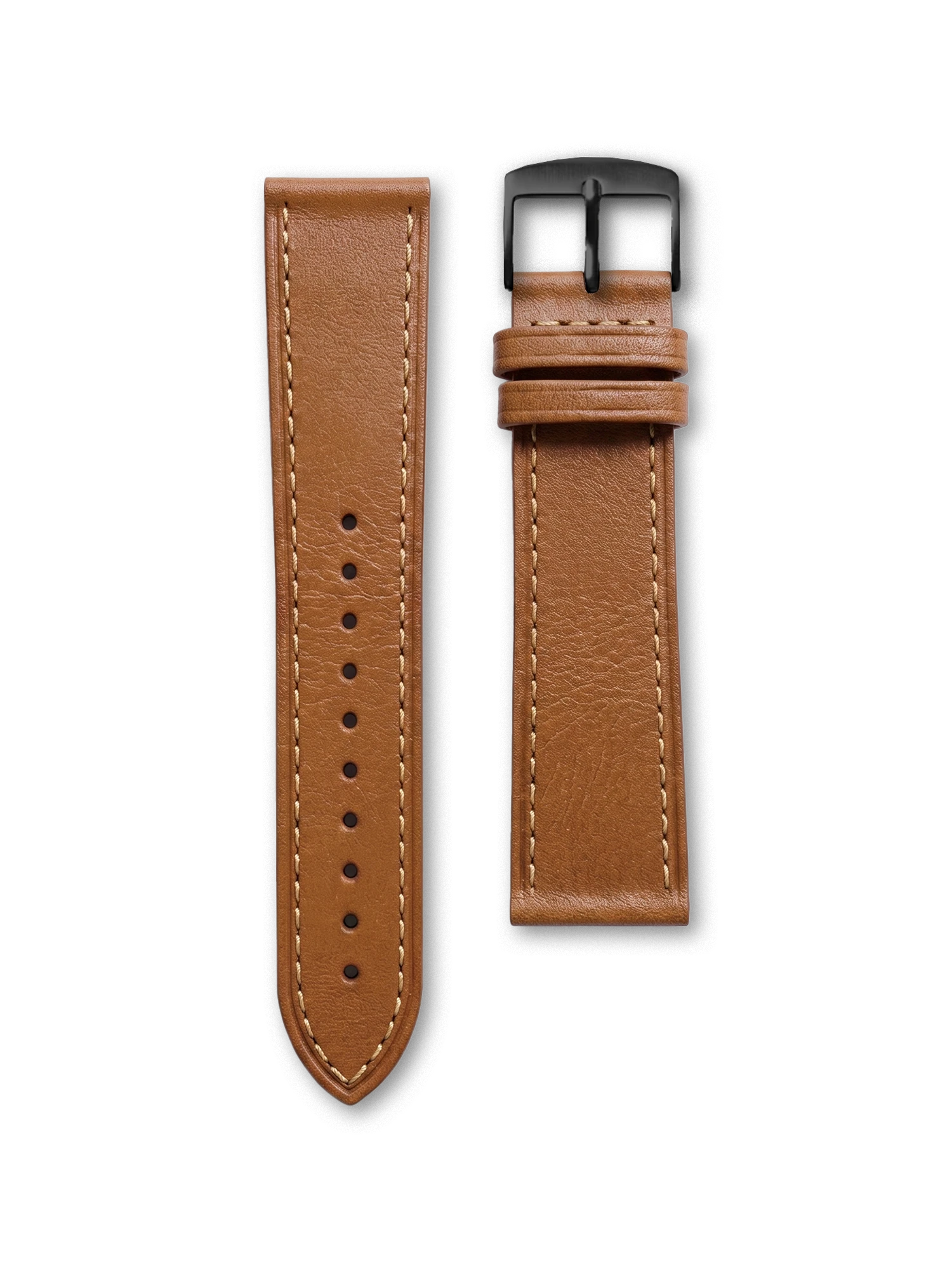 BRACELET CUIR - MARRON HAVANE SURPIQUÉ