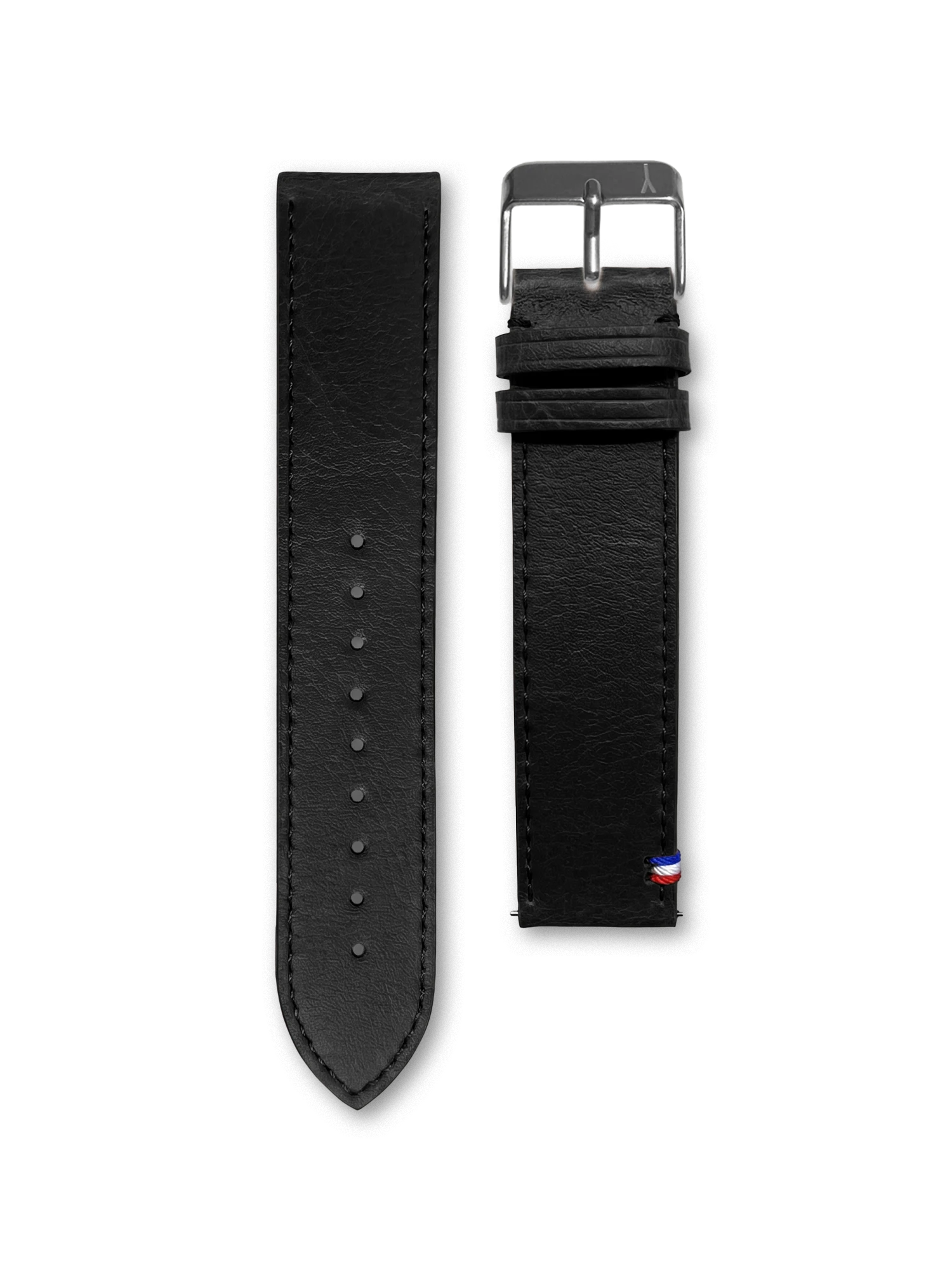BRACELET CUIR VEGAN - NOIR SURPIQUÉ MADE IN FRANCE