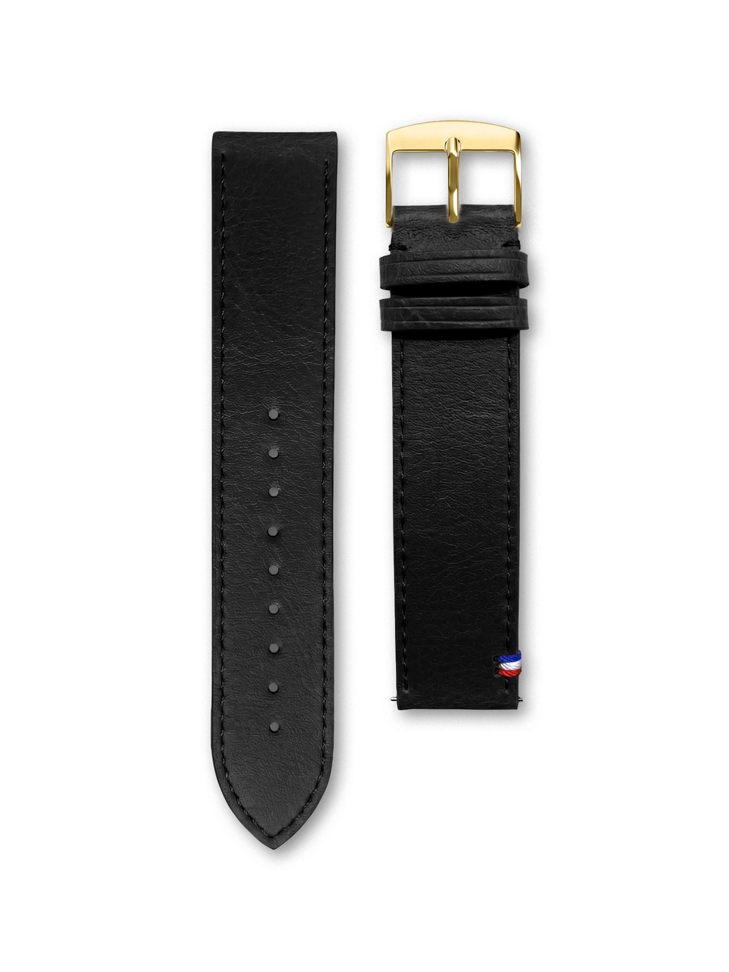 BRACELET CUIR VEGAN - NOIR SURPIQUÉ MADE IN FRANCE