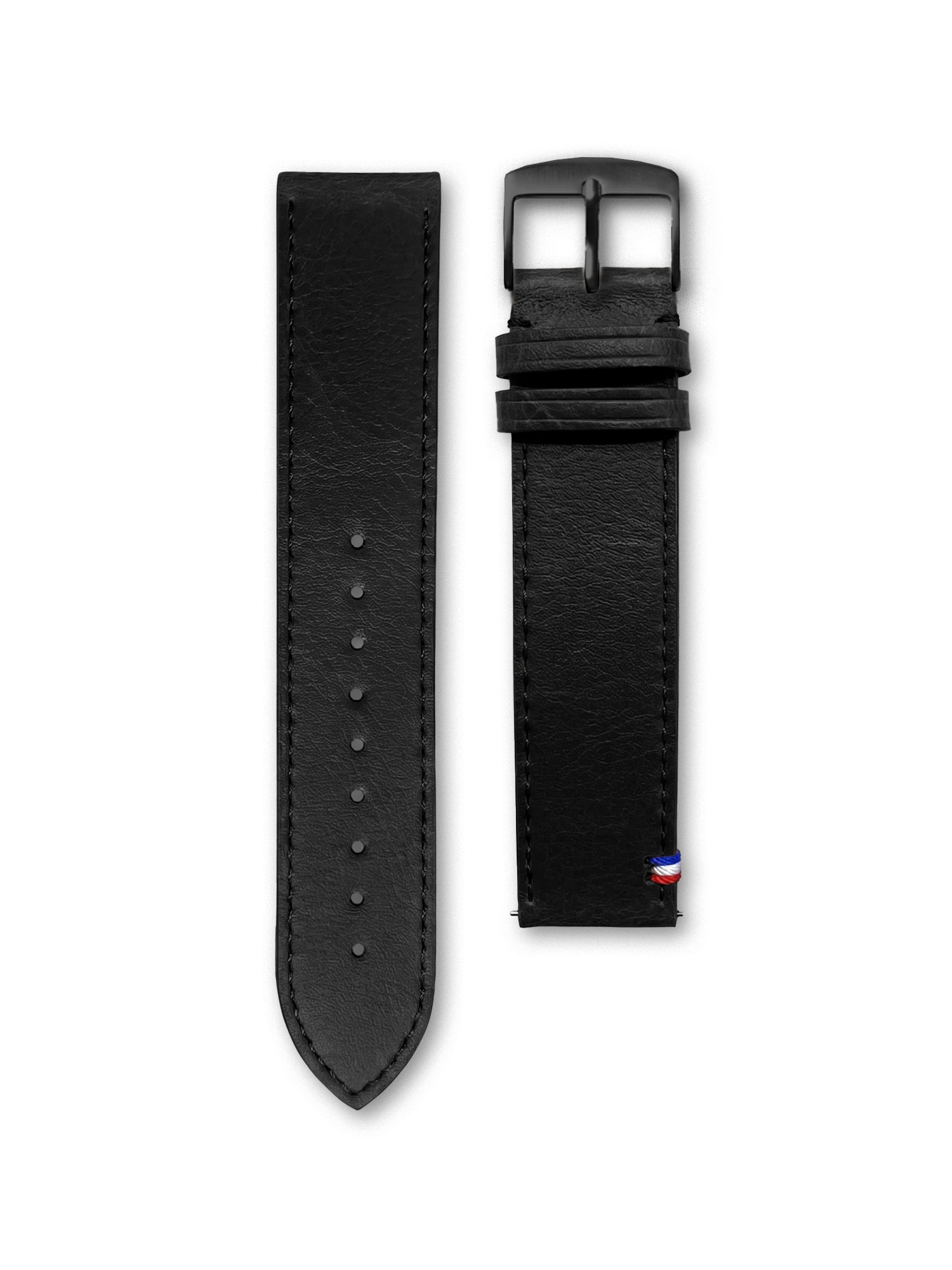 BRACELET CUIR VEGAN - NOIR SURPIQUÉ MADE IN FRANCE