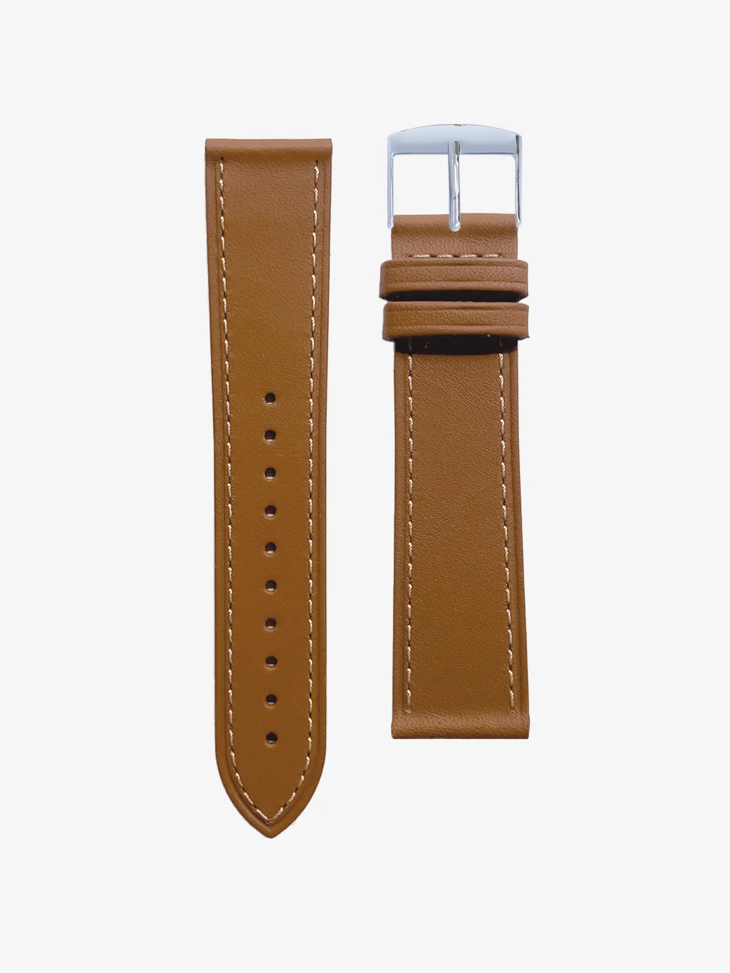 BRACELET CUIR - MARRON HAVANE SURPIQUÉ