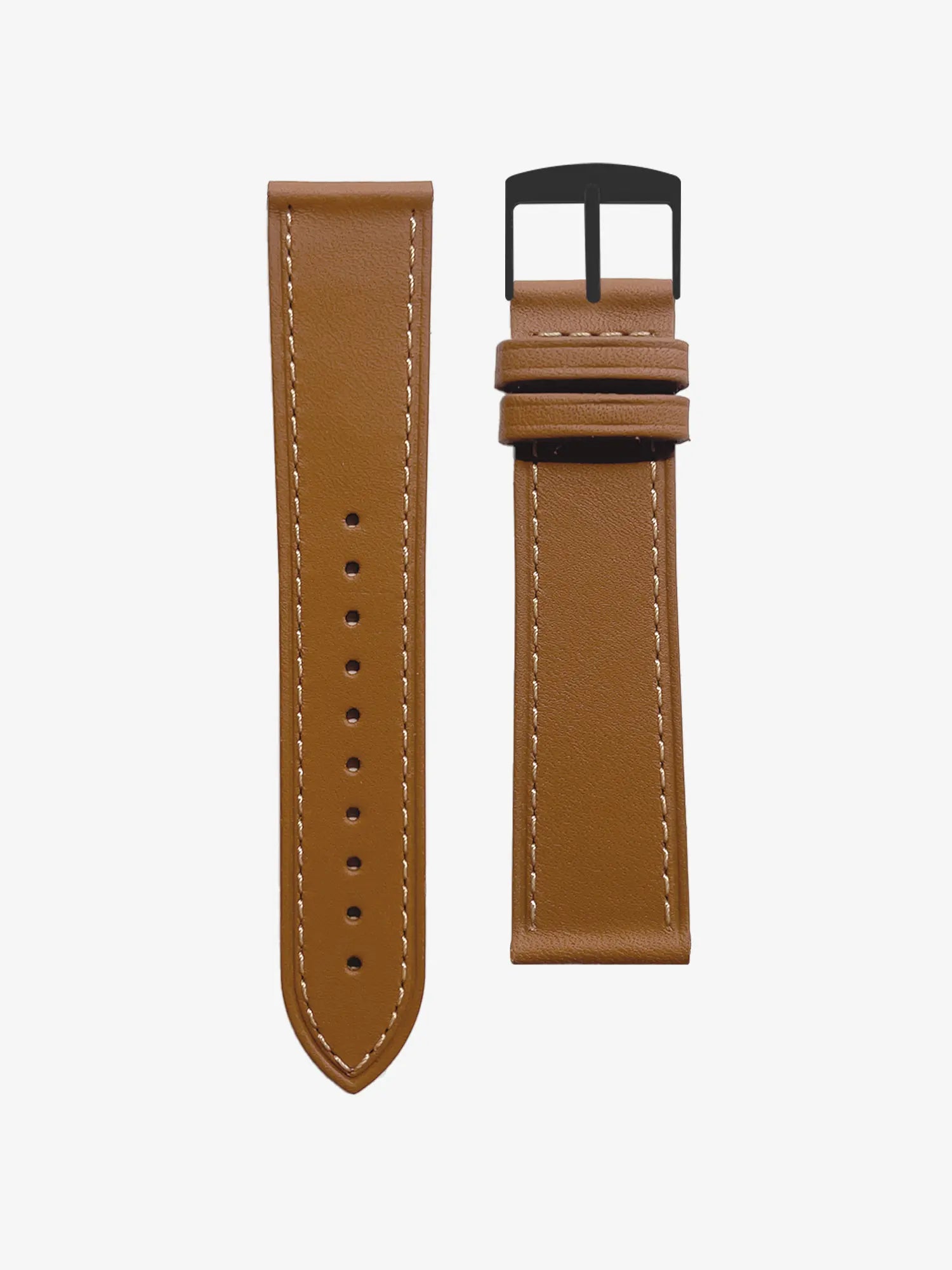 BRACELET CUIR - MARRON HAVANE SURPIQUÉ