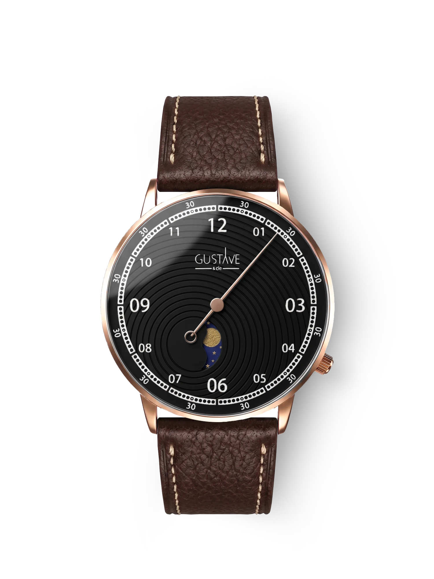 GEORGES 12H - OR ROSE ET NOIR