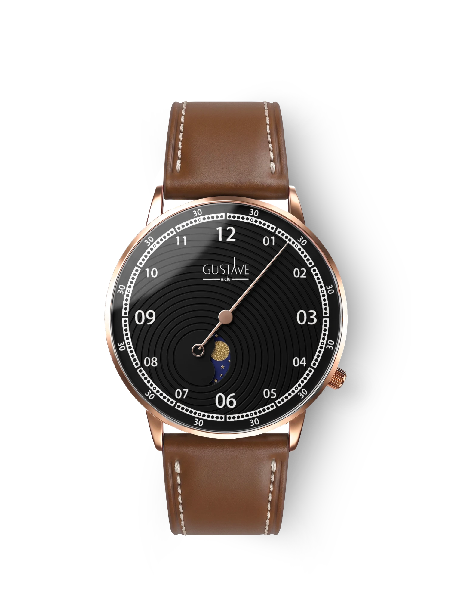GEORGES 12H - OR ROSE ET NOIR