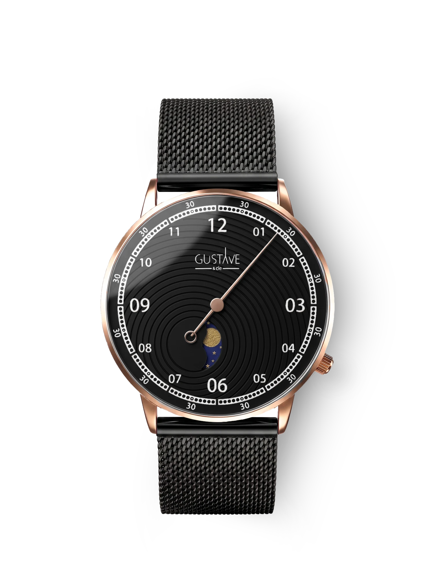 GEORGES 12H - OR ROSE ET NOIR