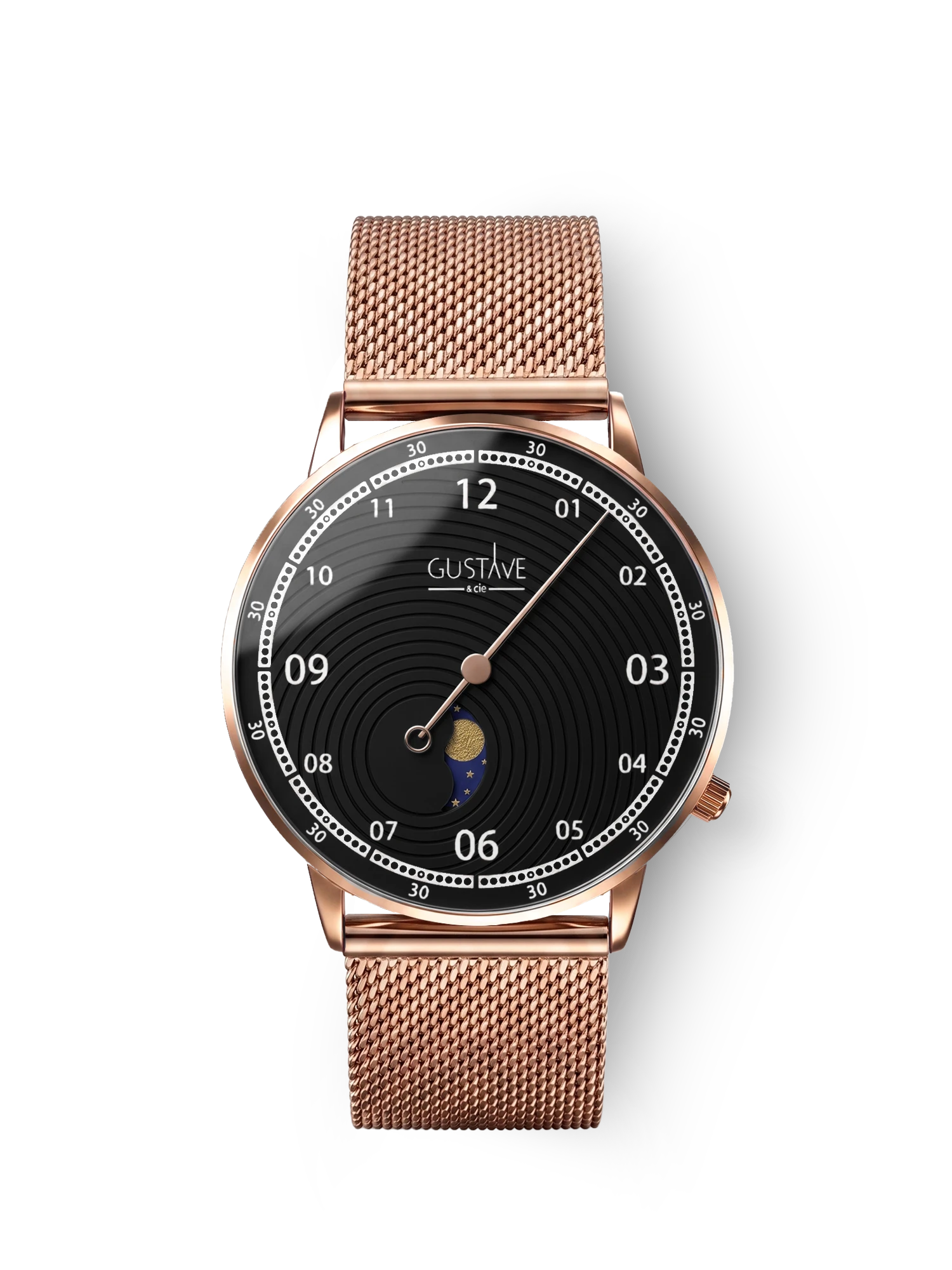 GEORGES 12H - OR ROSE ET NOIR