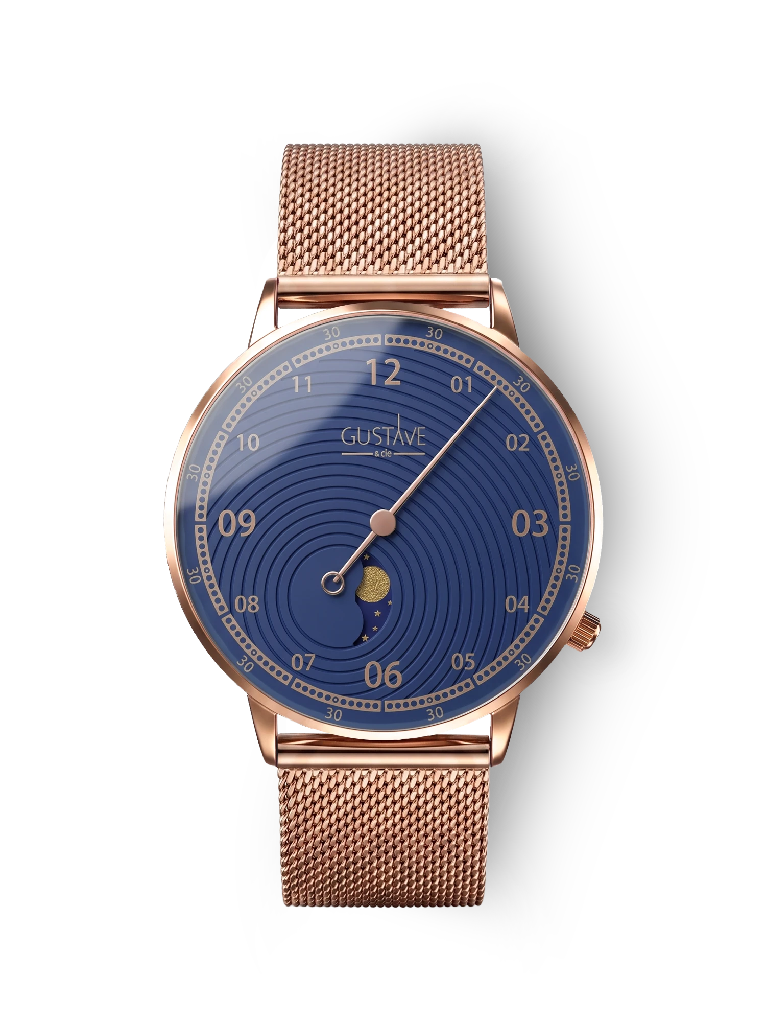GEORGES 12H - OR ROSE ET BLEU