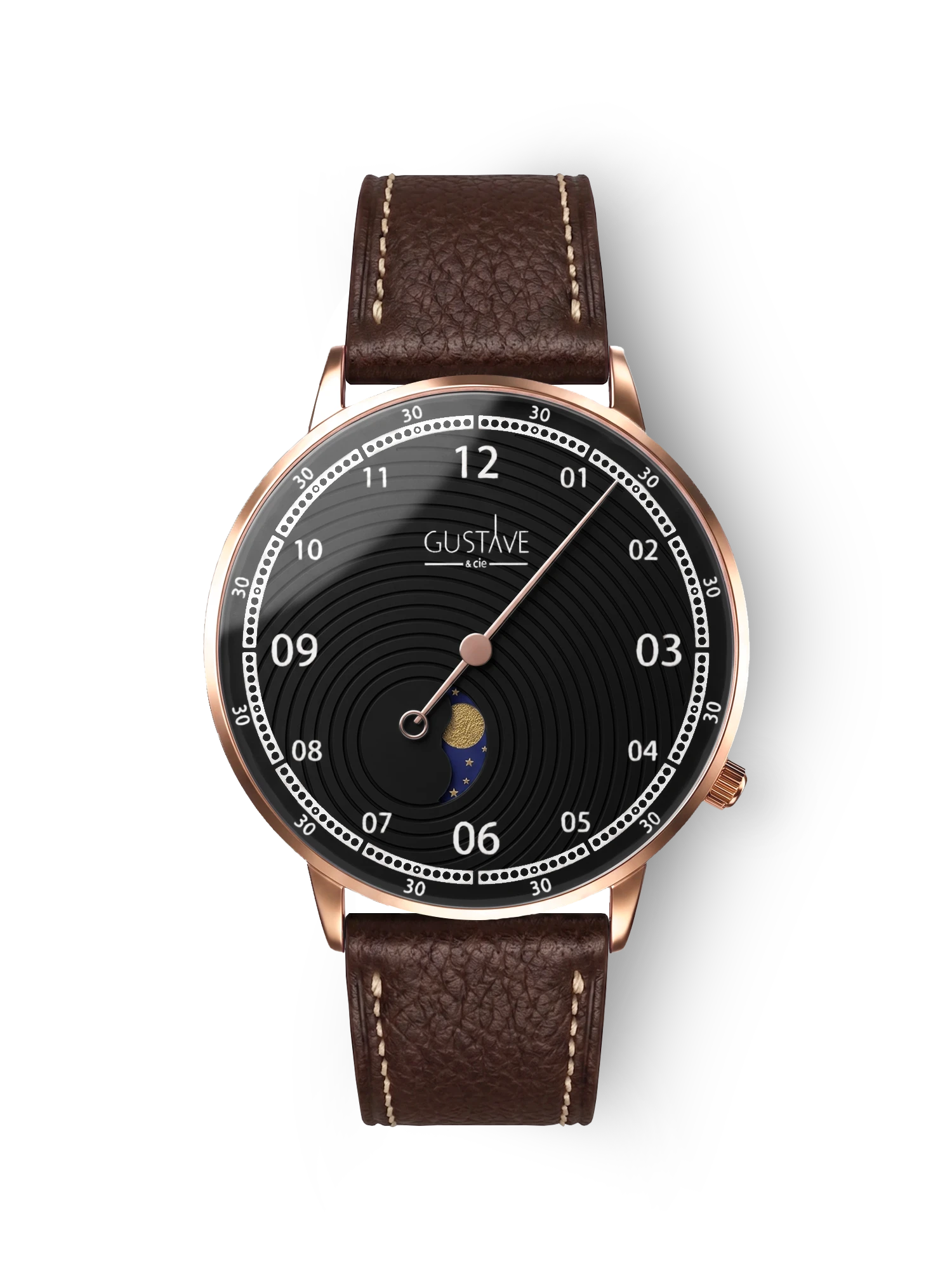 GEORGES 12H - OR ROSE ET NOIR