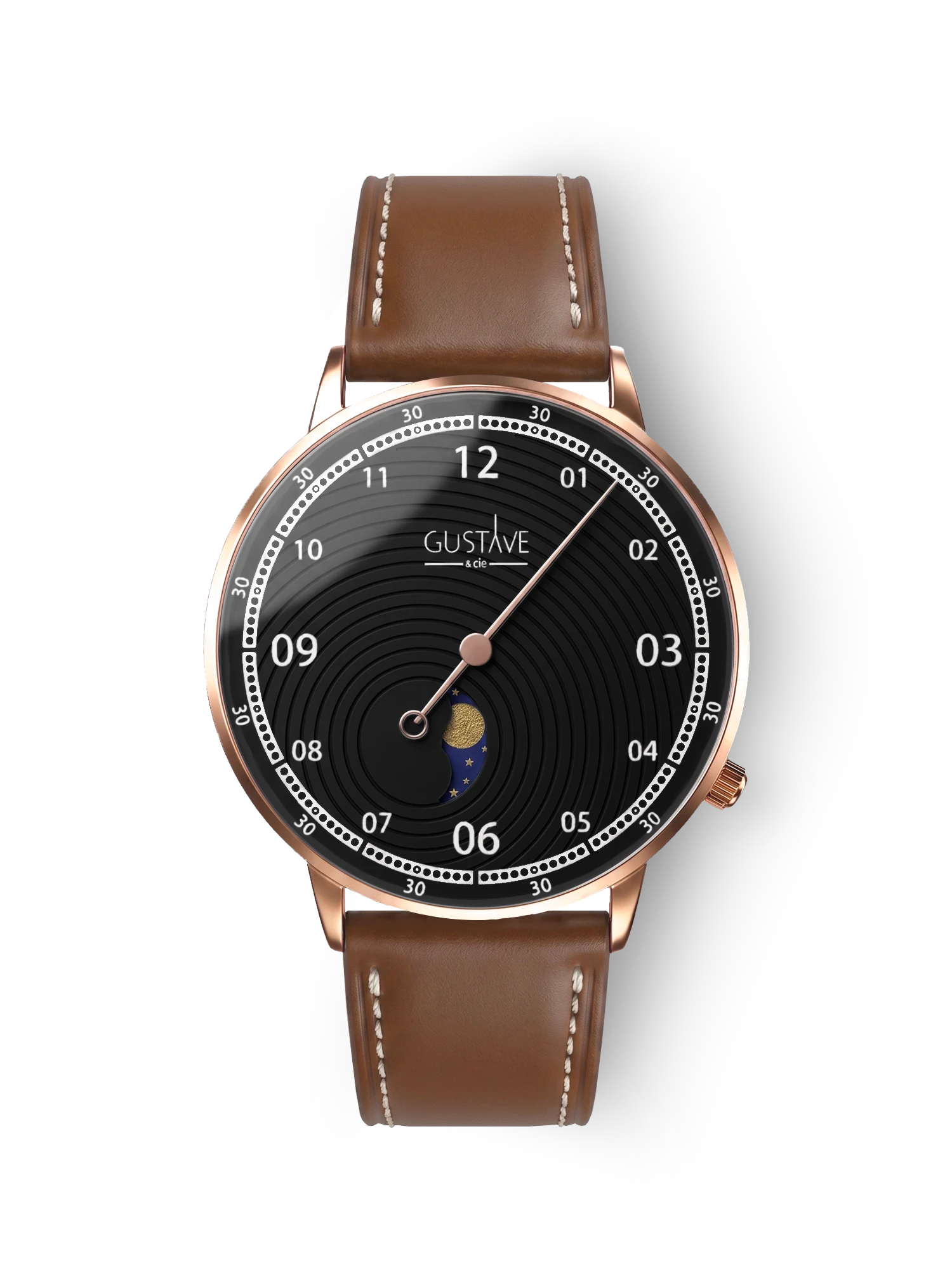GEORGES 12H - OR ROSE ET NOIR
