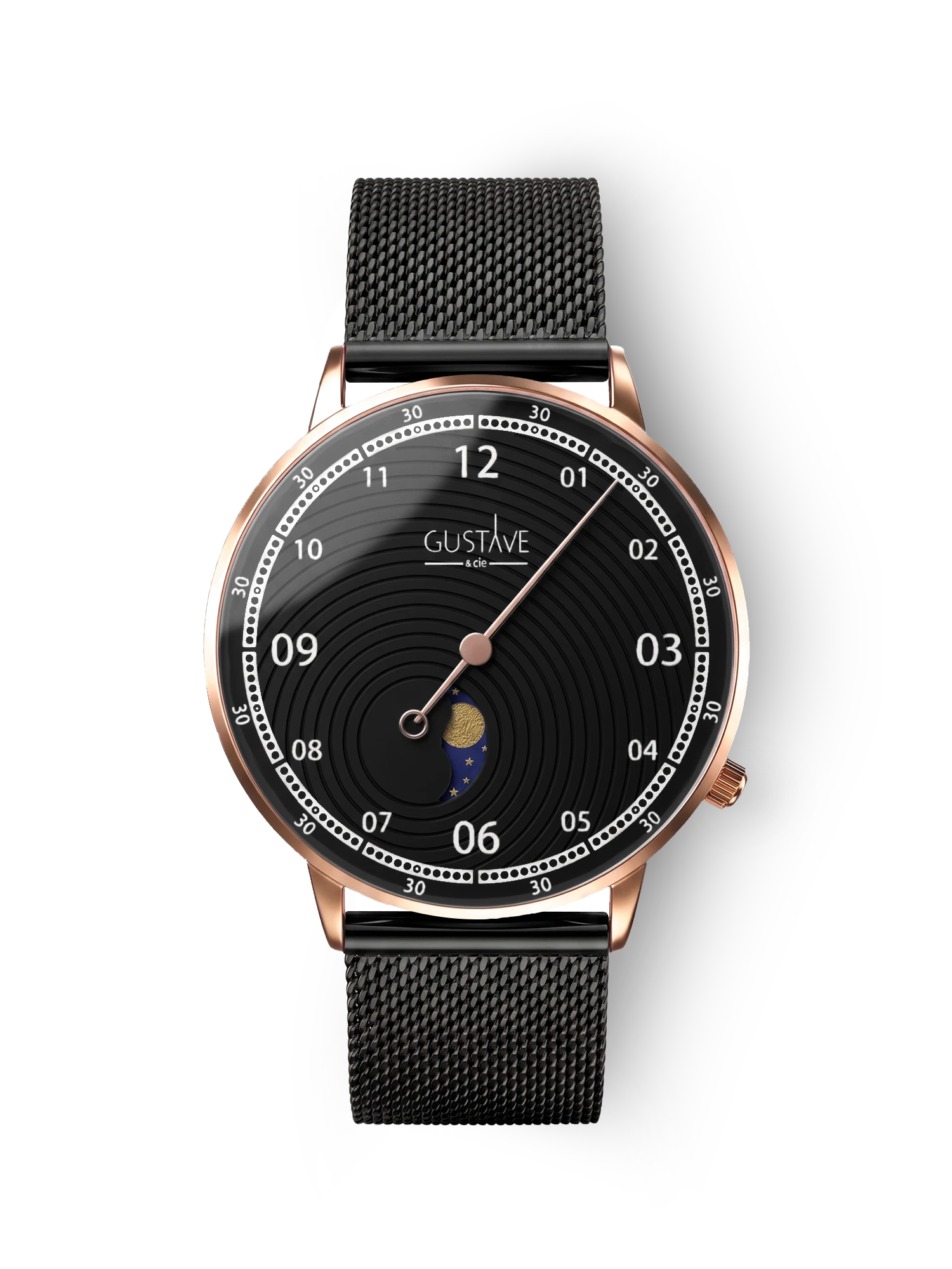 GEORGES 12H - OR ROSE ET NOIR