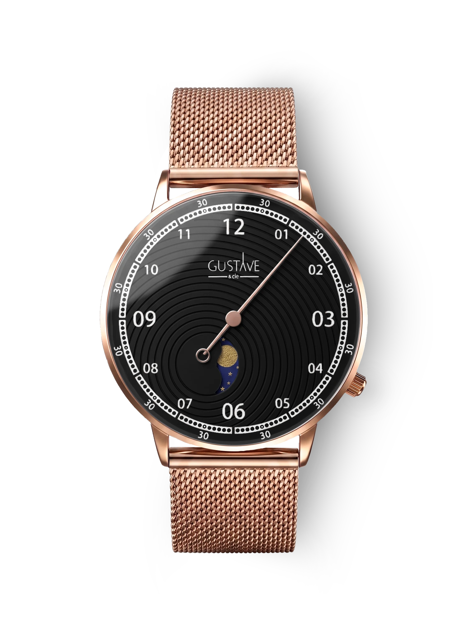 GEORGES 12H - OR ROSE ET NOIR