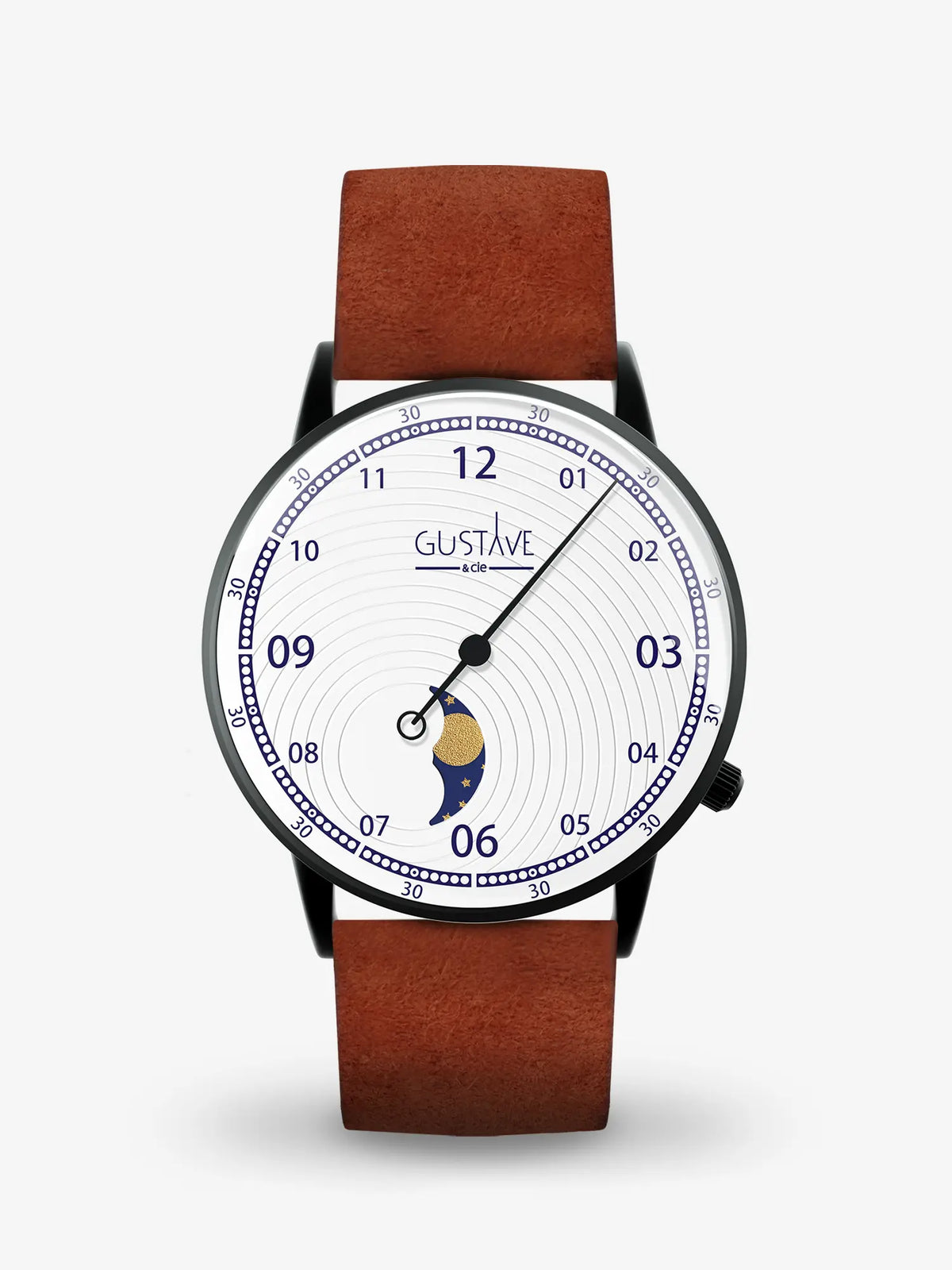 Montre à Aiguilles Simple - Aiguille Des Secondes Noire, Fond Blanc, Neuf Sans étiquette