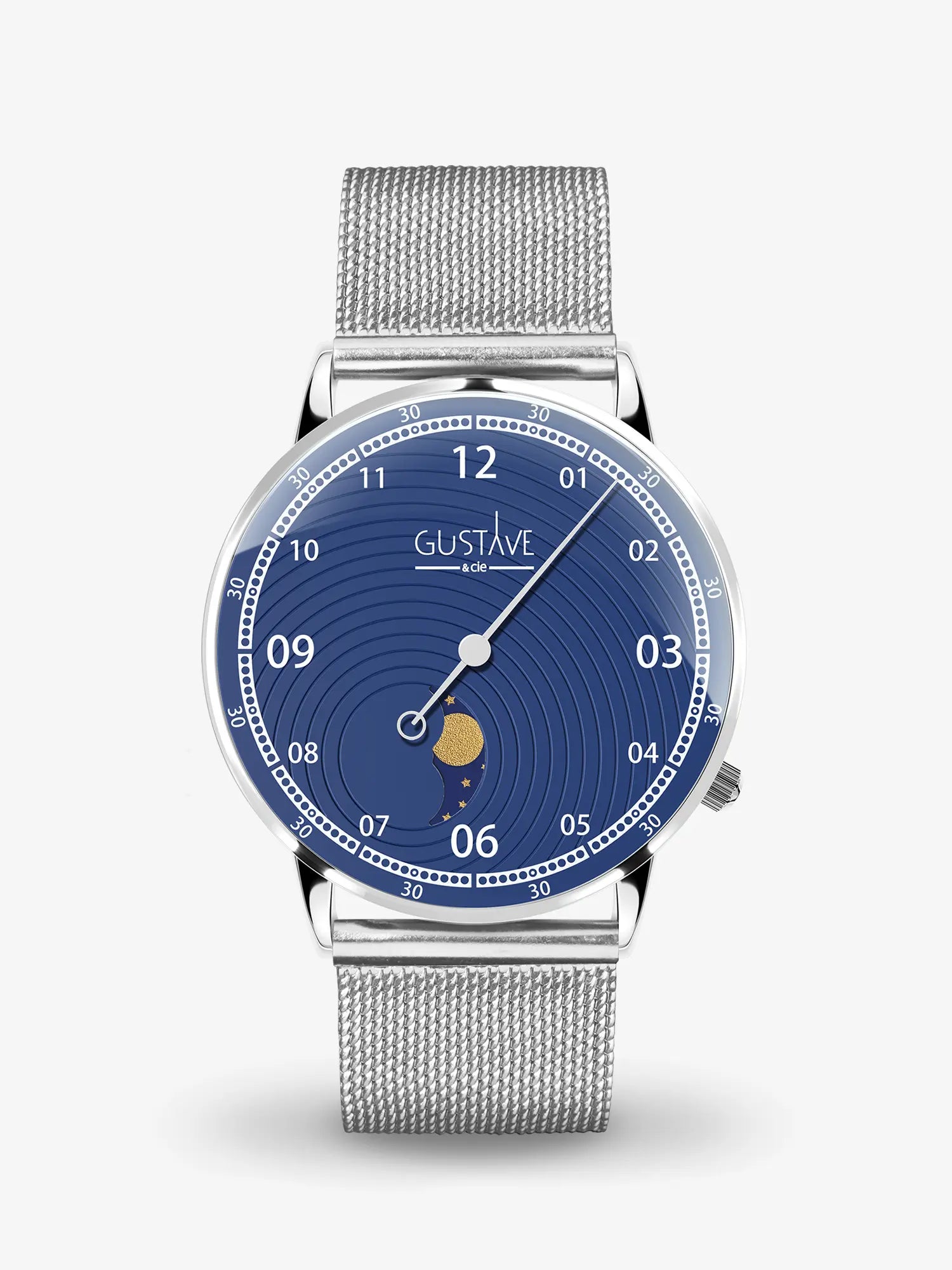 GEORGES 12H - ARGENT ET BLEU - 36MM