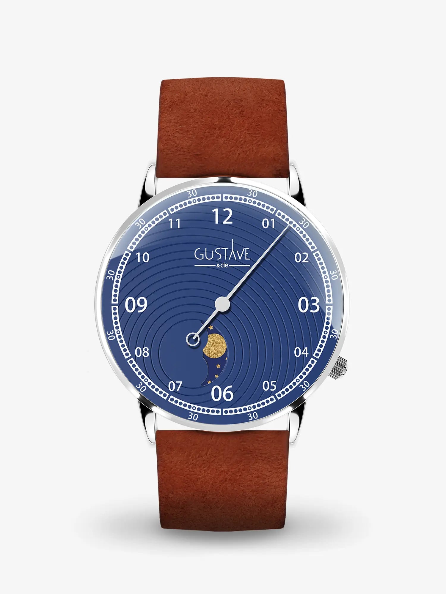 GEORGES 12H - ARGENT ET BLEU - 36MM