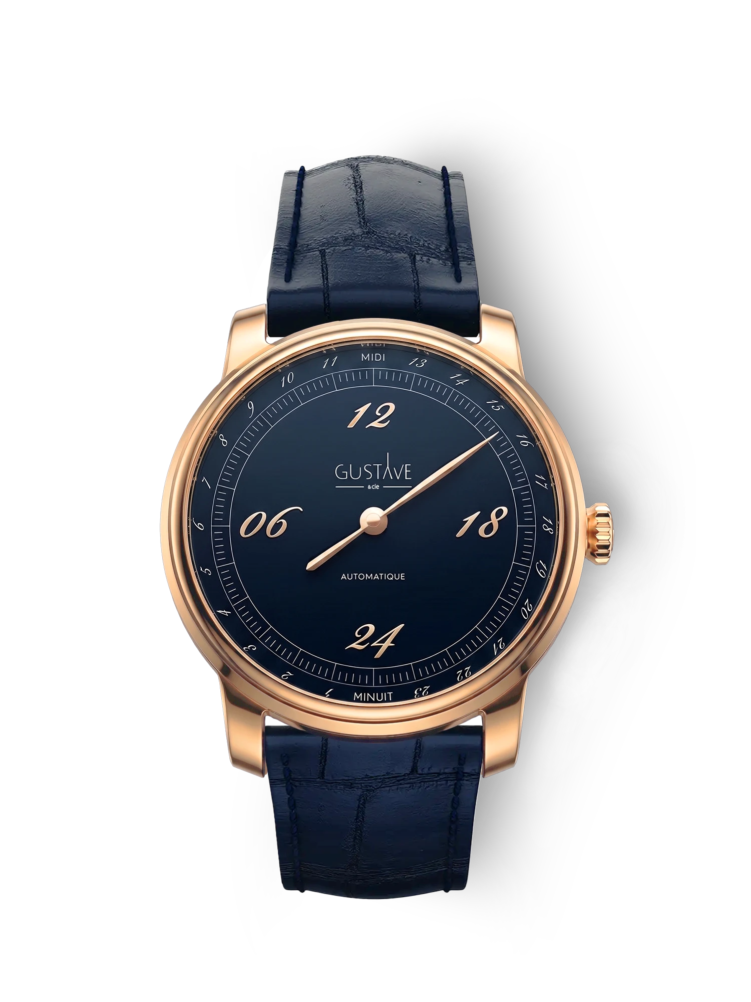 PAUL 24H - ROSE GOLD AND BLUE