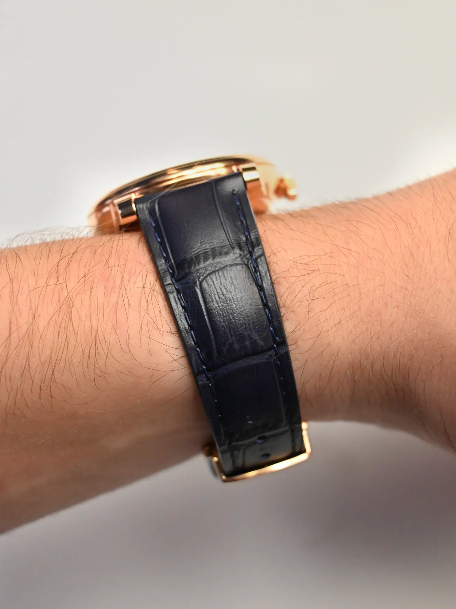 BRACELET CUIR - BLEU CROCODILE