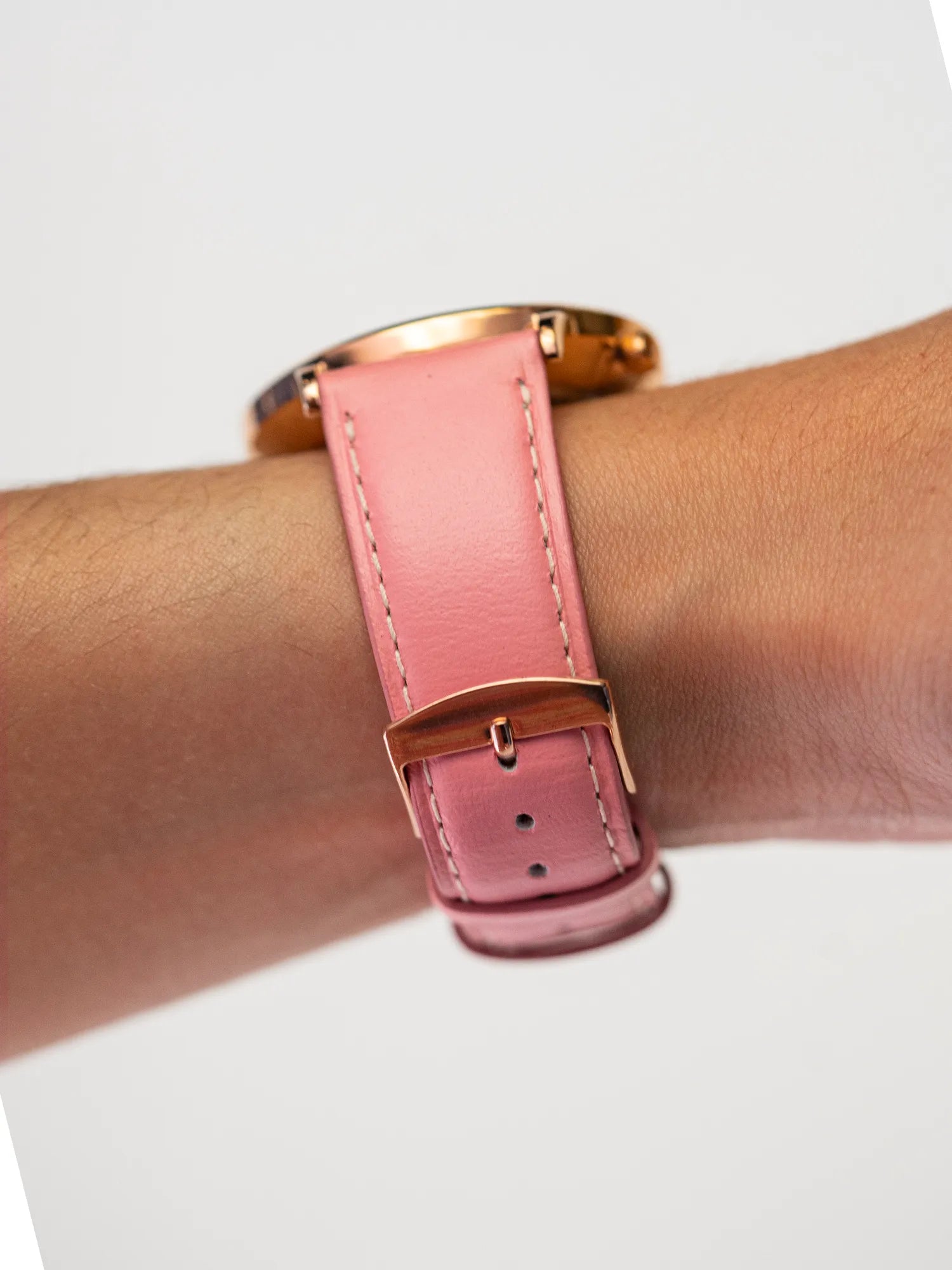 BRACELET CUIR - ROSE BONBON