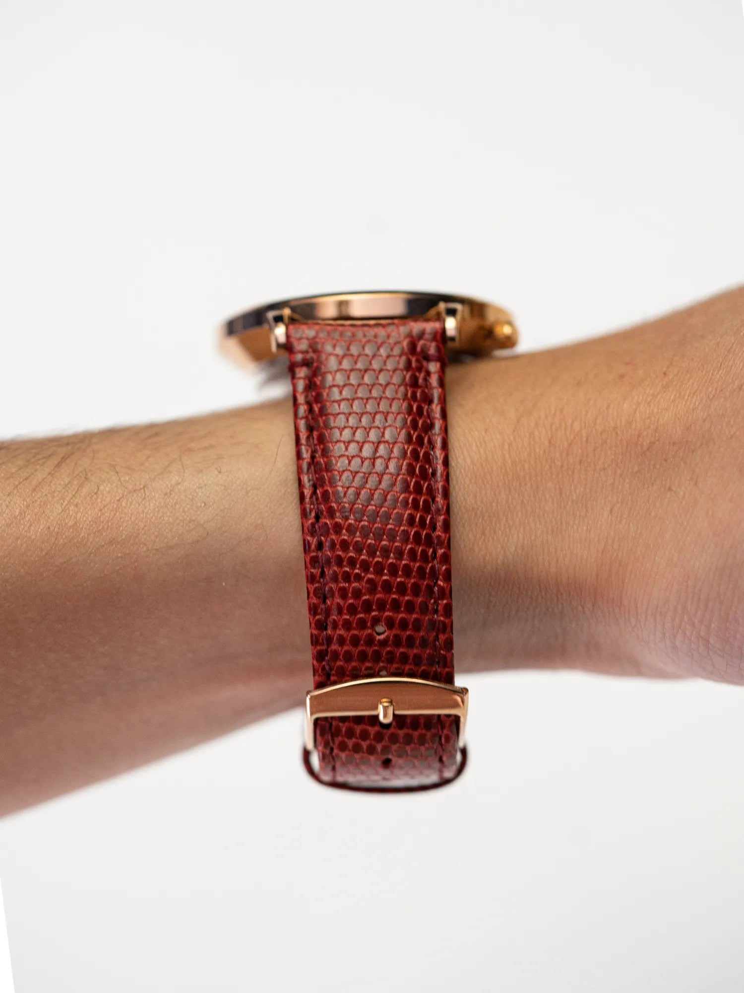 BRACELET CUIR - ROUGE LÉZARD