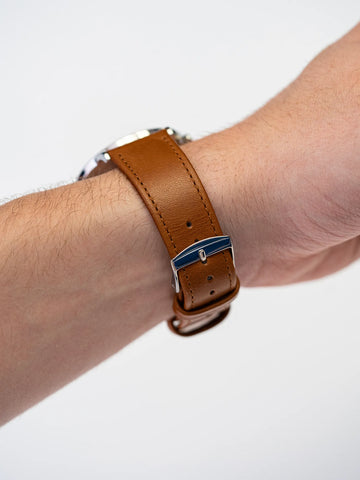 Bracelet De Montre En Cuir Marron 20mm - Marque Passion Chrono - Occasion